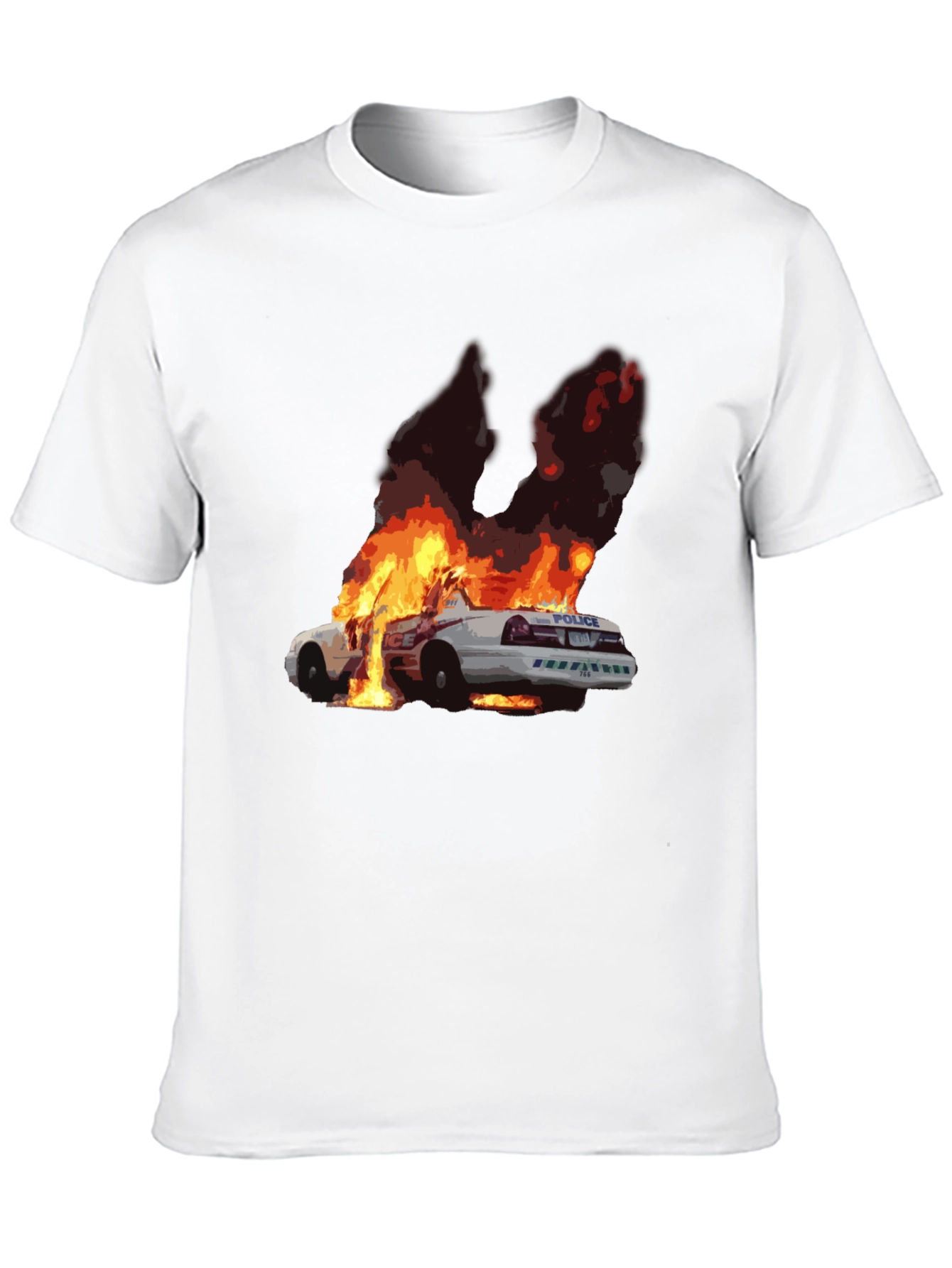 Burning Car Graphic Tee - Statement Style