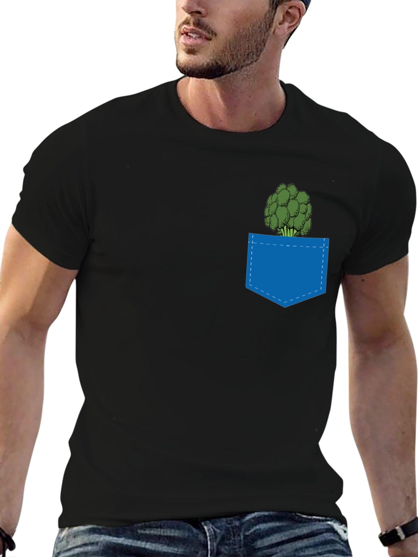 Broccoli Pocket T-Shirt - Quirky Graphic Tee