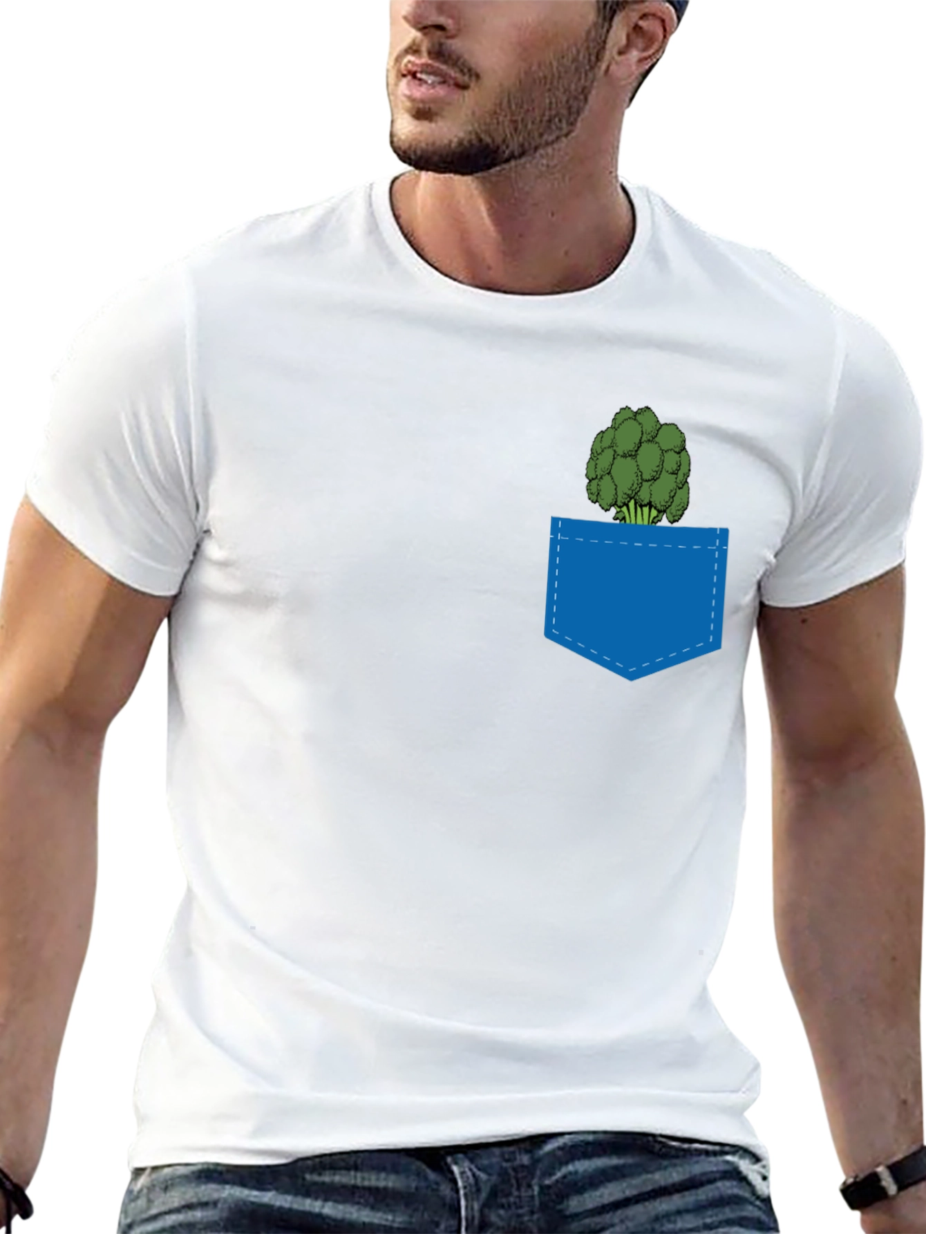 Broccoli Pocket T-Shirt - Quirky Graphic Tee