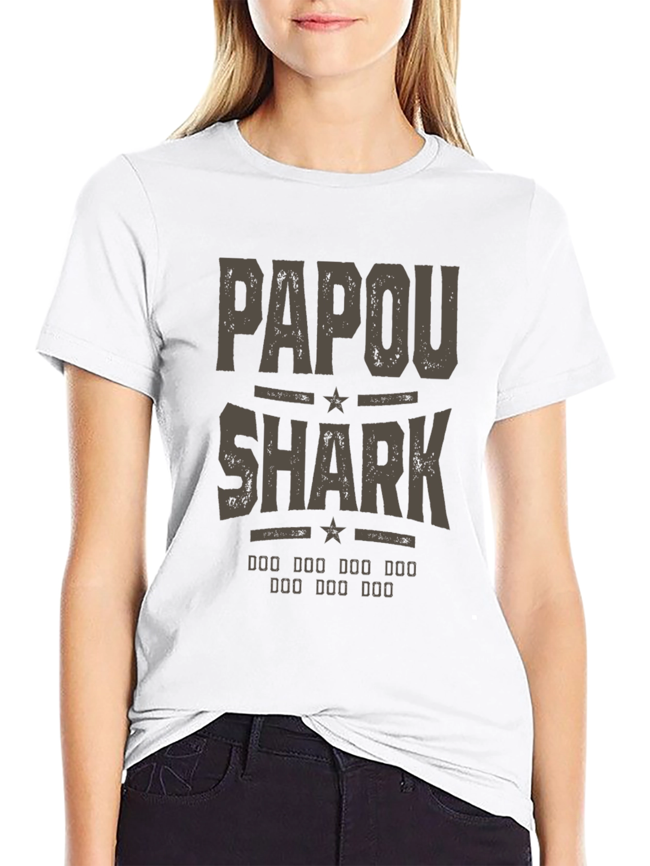 Papou Shark T-Shirt - Novelty Graphic Tee