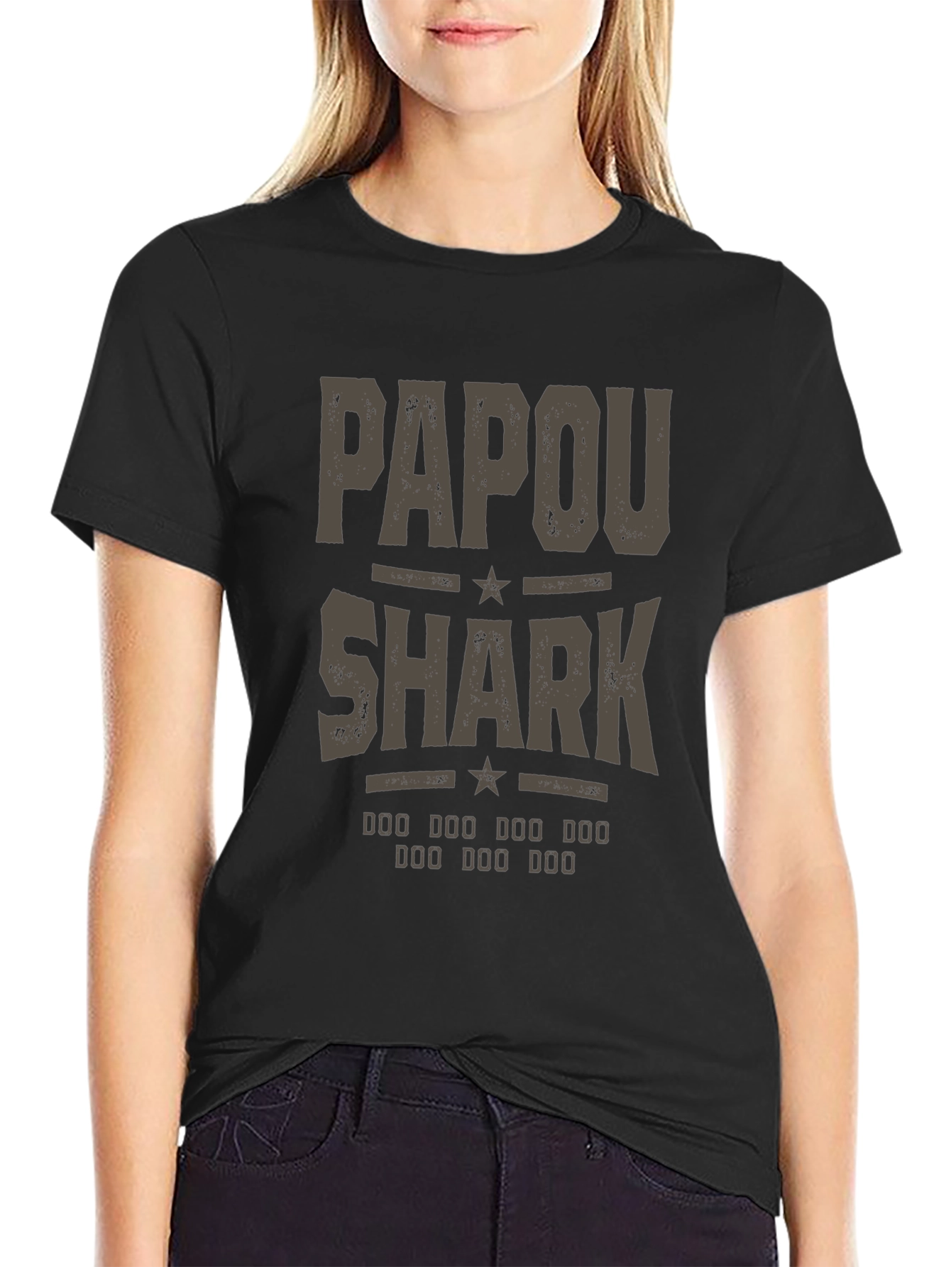 Papou Shark T-Shirt - Novelty Graphic Tee
