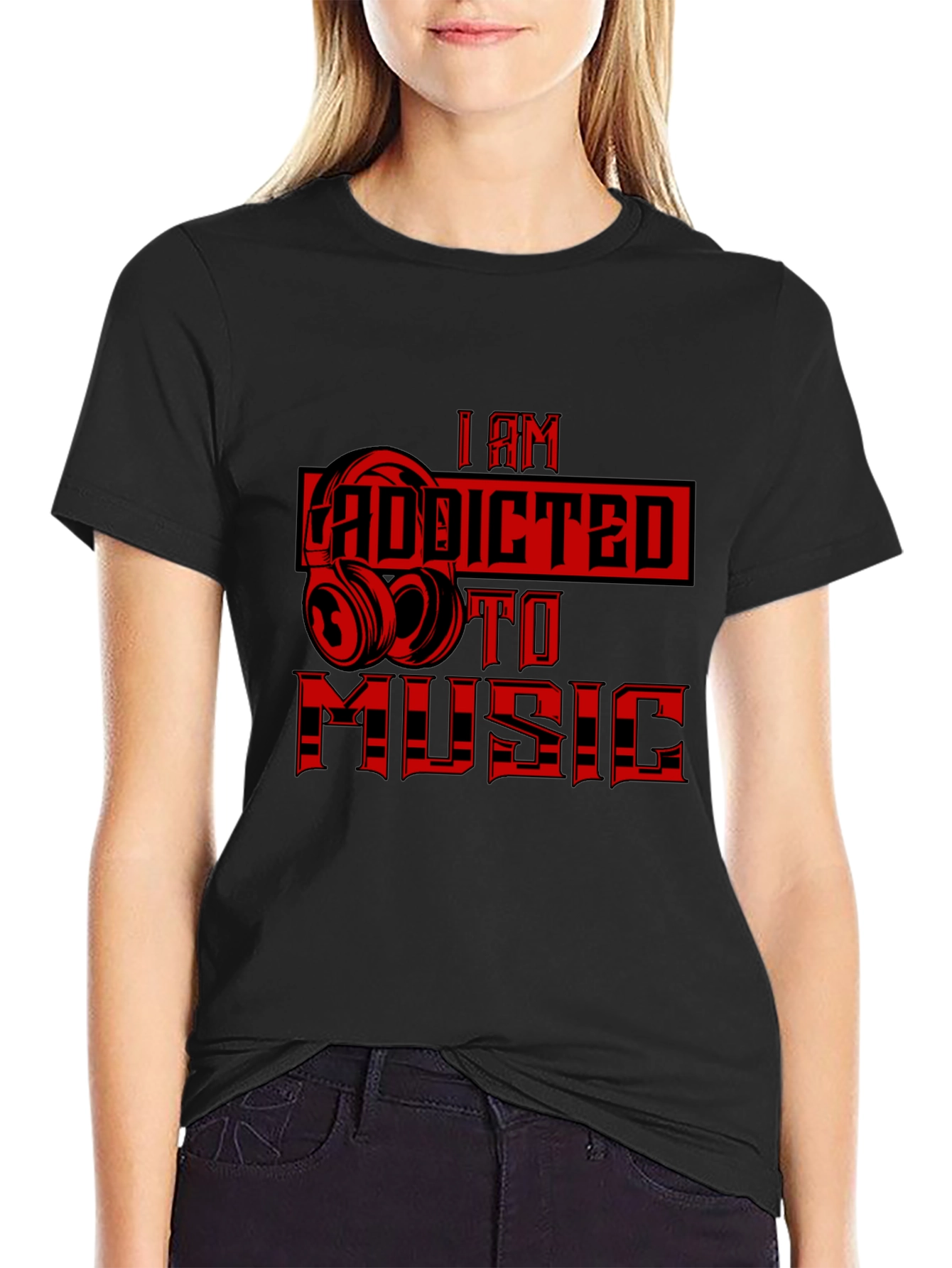 I Am Addicted to Music Graphic T-Shirt