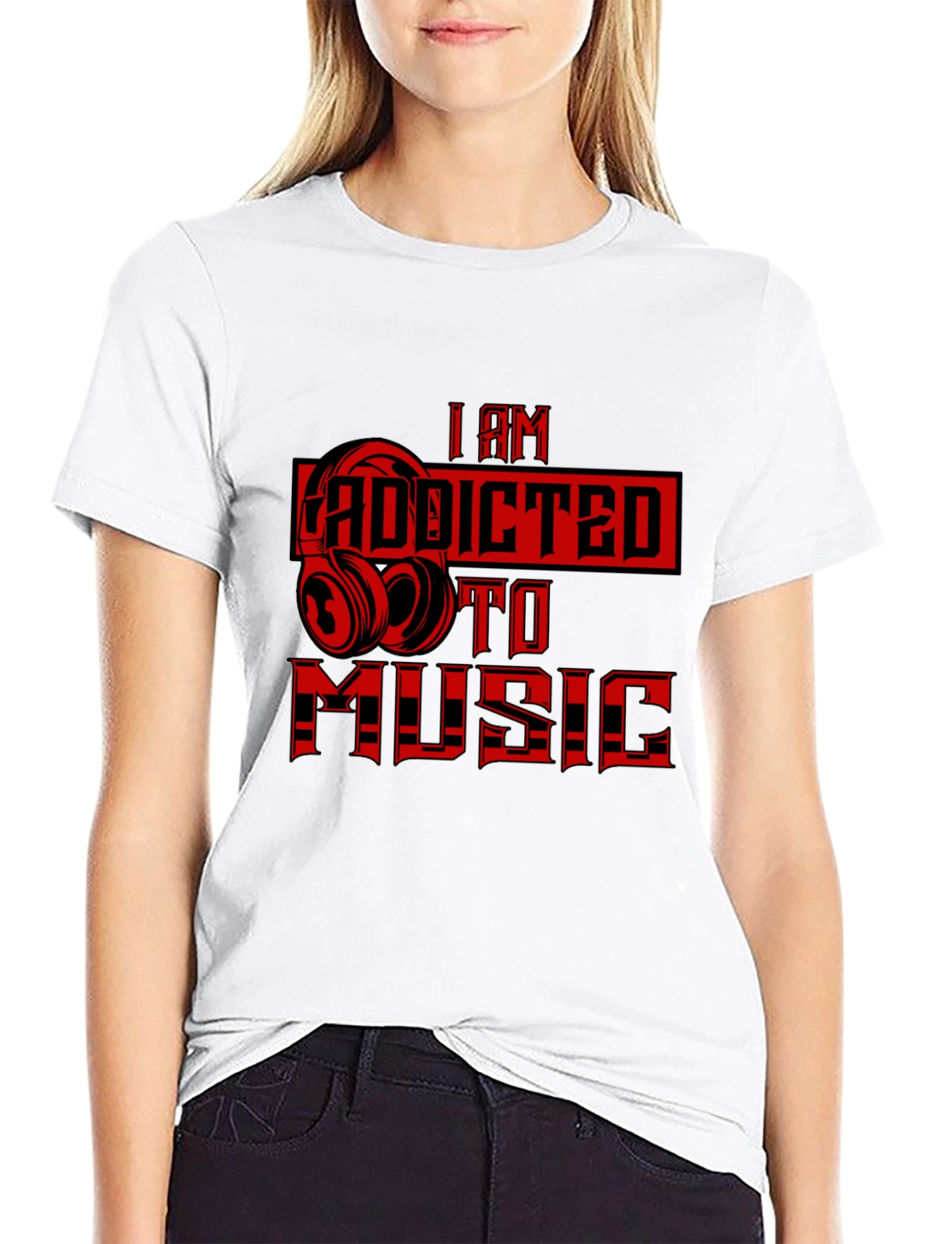 I Am Addicted to Music Graphic T-Shirt