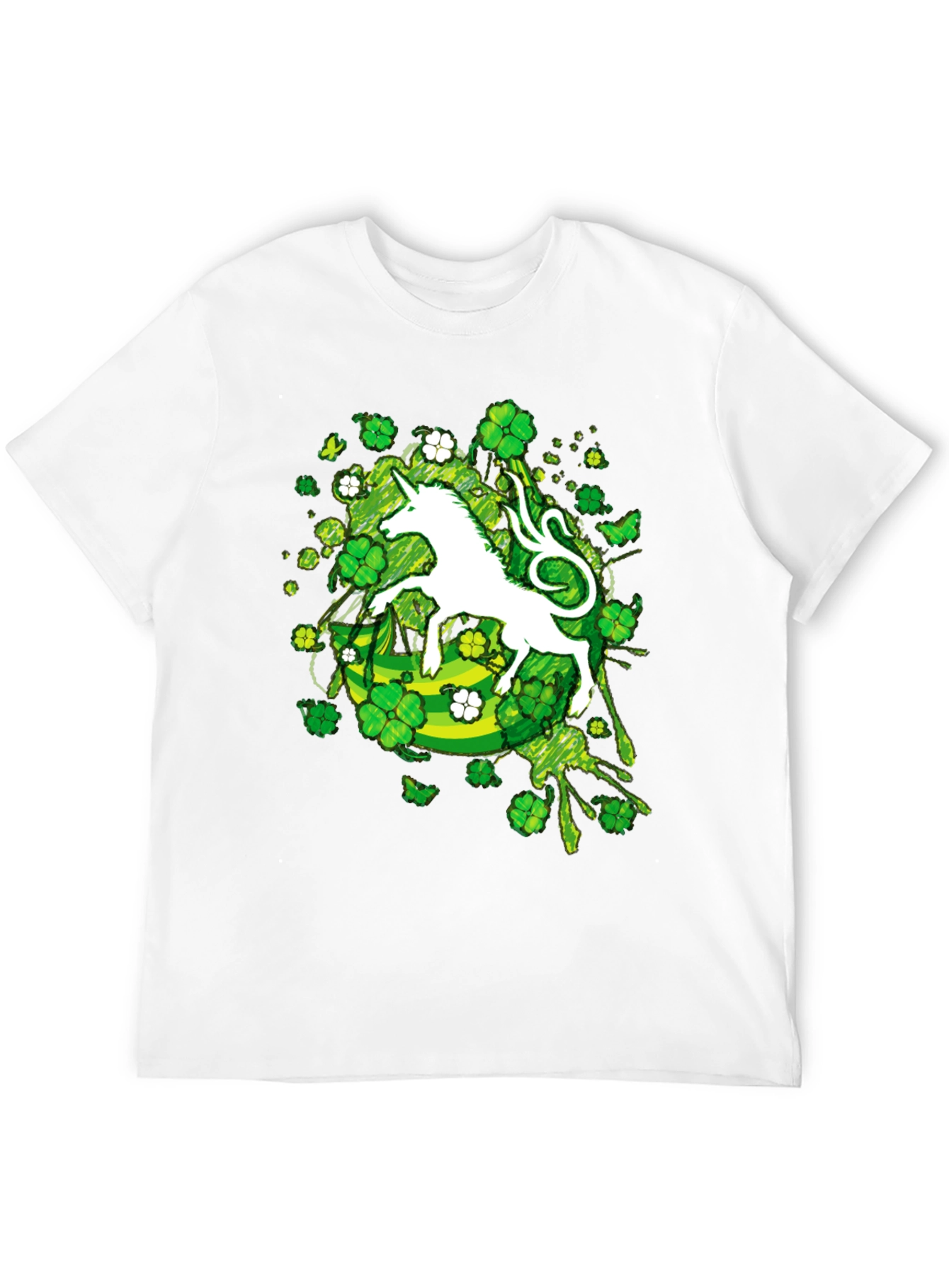 St. Patricks Day Unicorn Clover T-Shirt