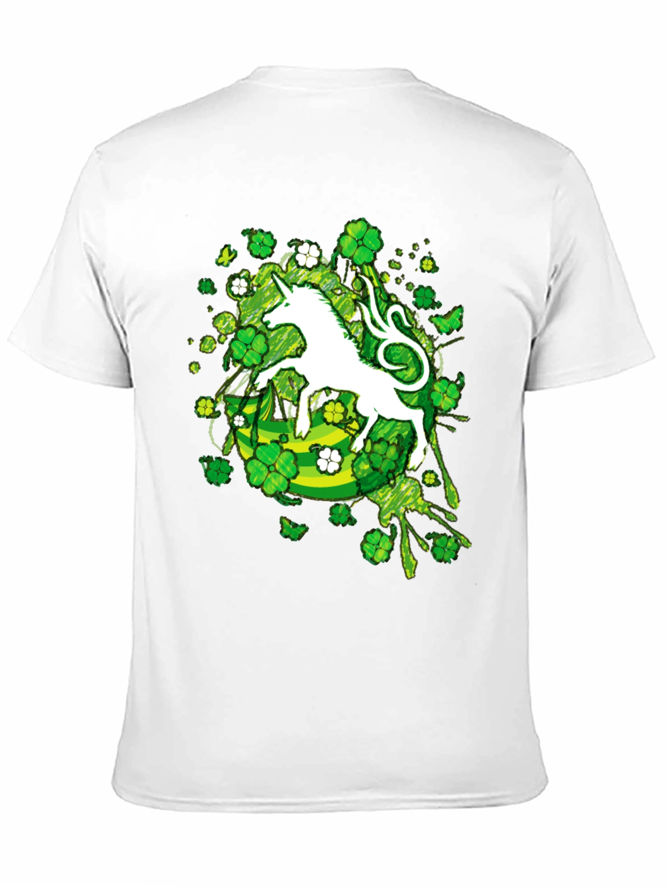 St. Patricks Day Unicorn Clover T-Shirt
