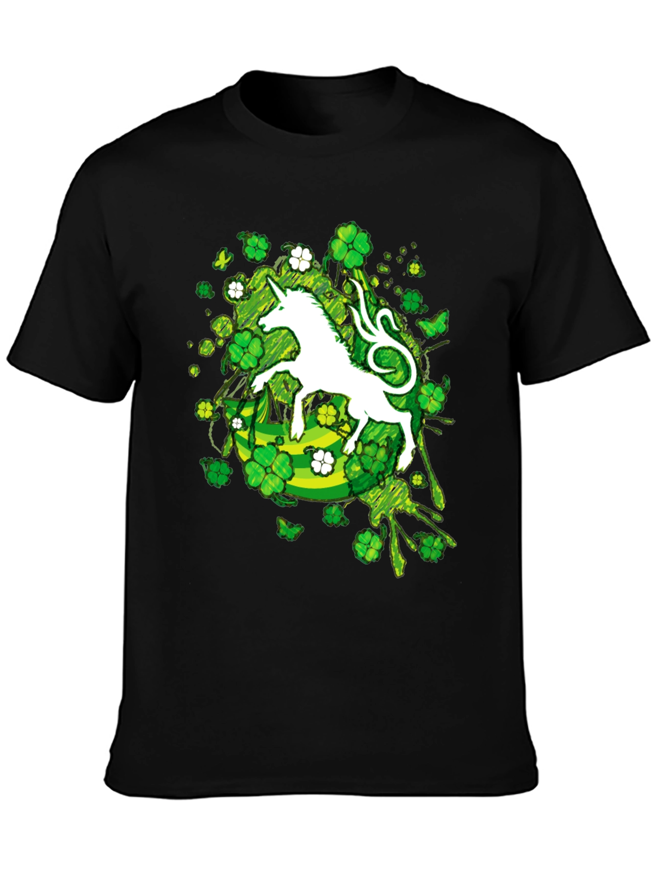 St. Patricks Day Unicorn Clover T-Shirt