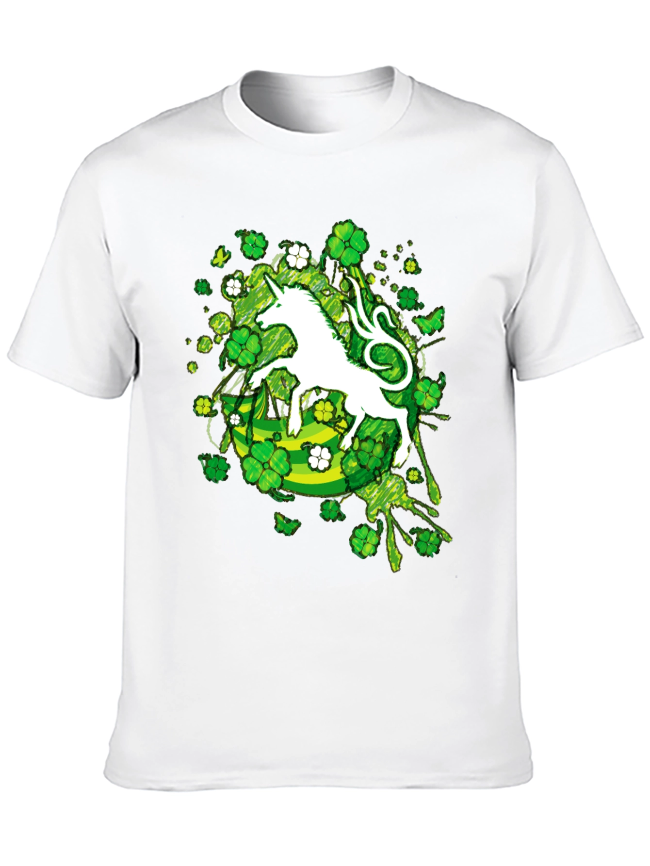 St. Patricks Day Unicorn Clover T-Shirt