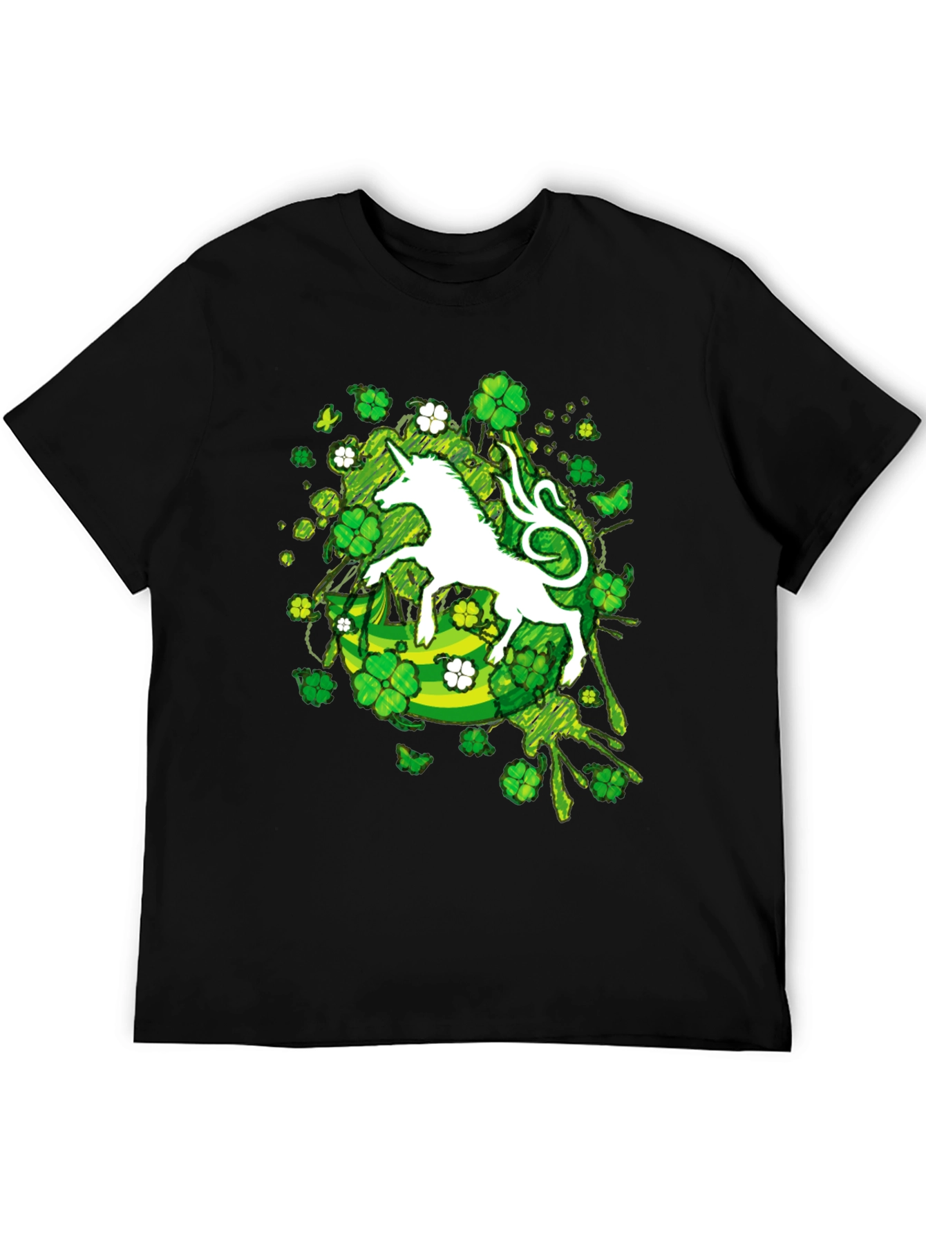 St. Patricks Day Unicorn Clover T-Shirt