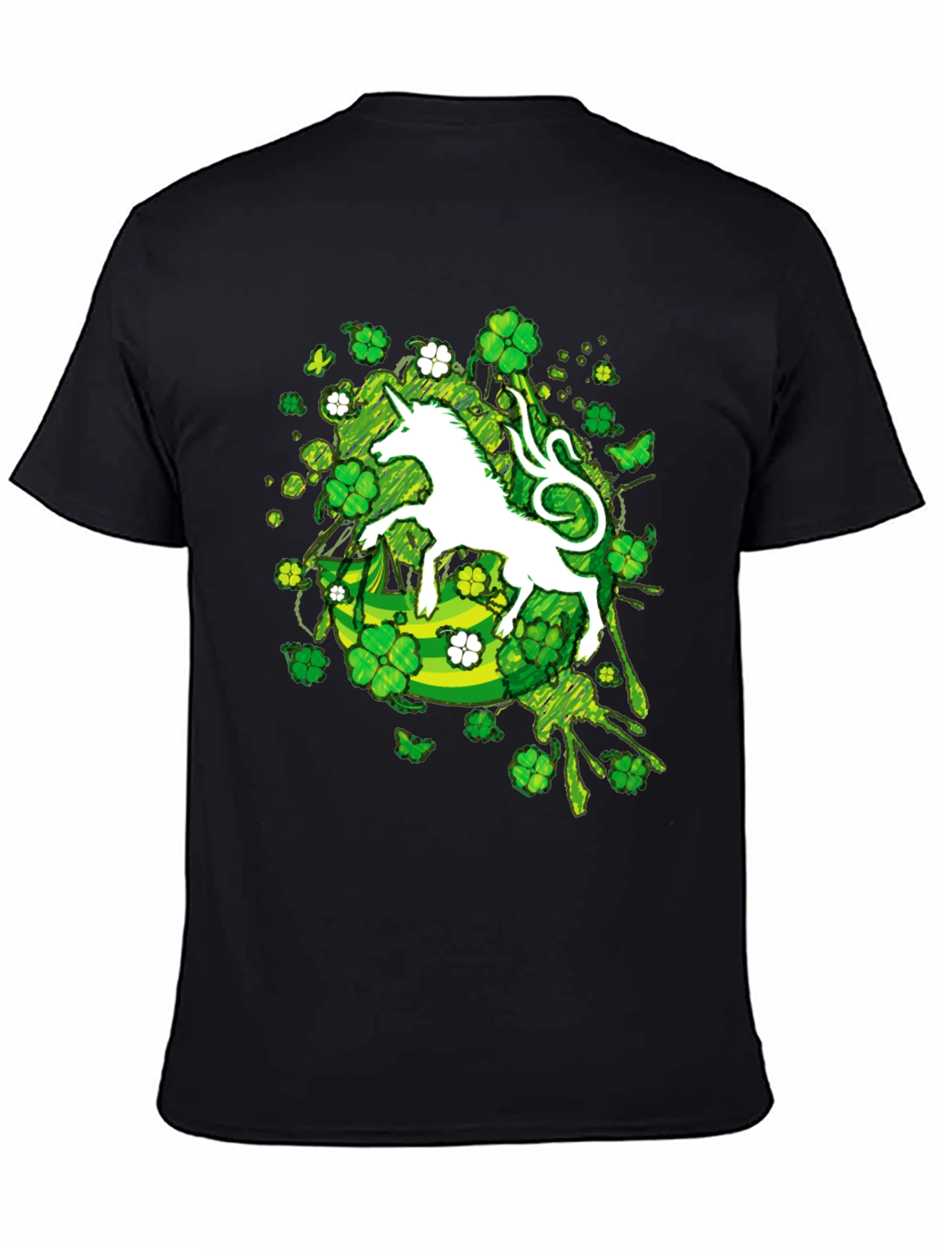 St. Patricks Day Unicorn Clover T-Shirt