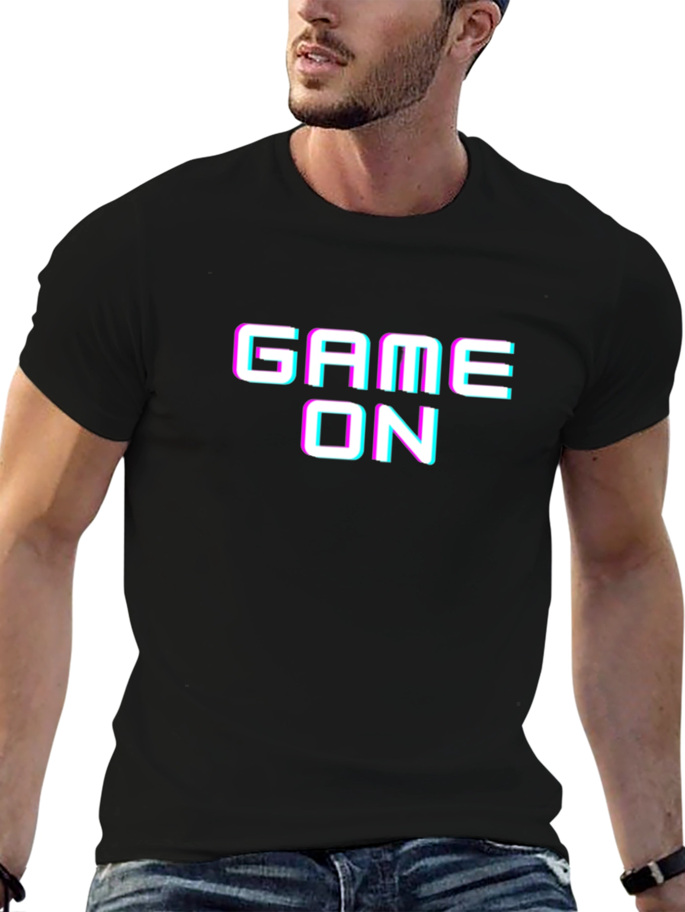 Game On Graphic Tee - Black Gamer T-Shirt