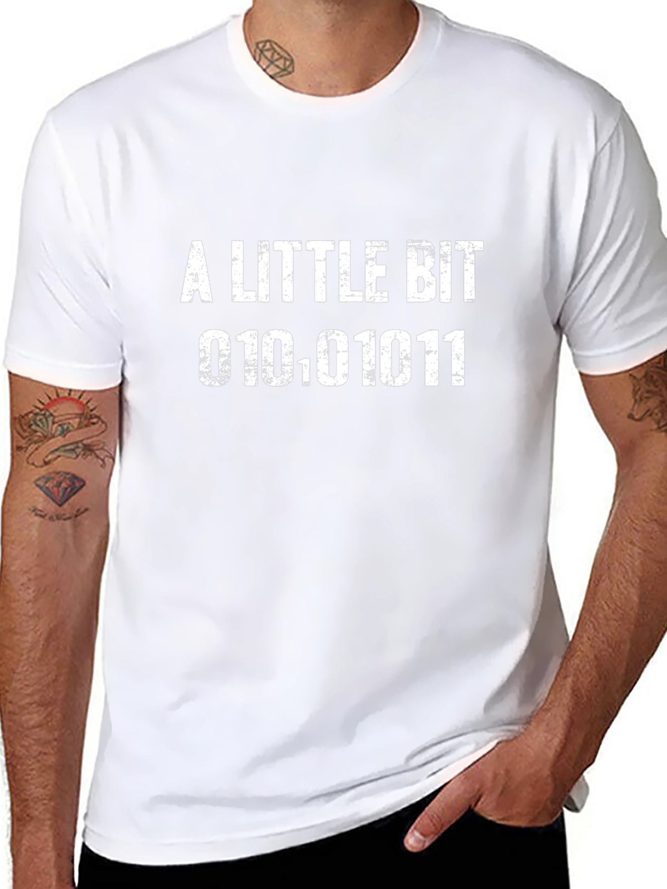 A Little Bit Binary Code Graphic Tee - Black