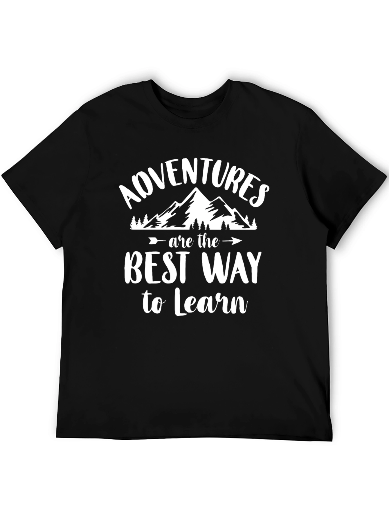Adventure Awaits Black Graphic T-Shirt