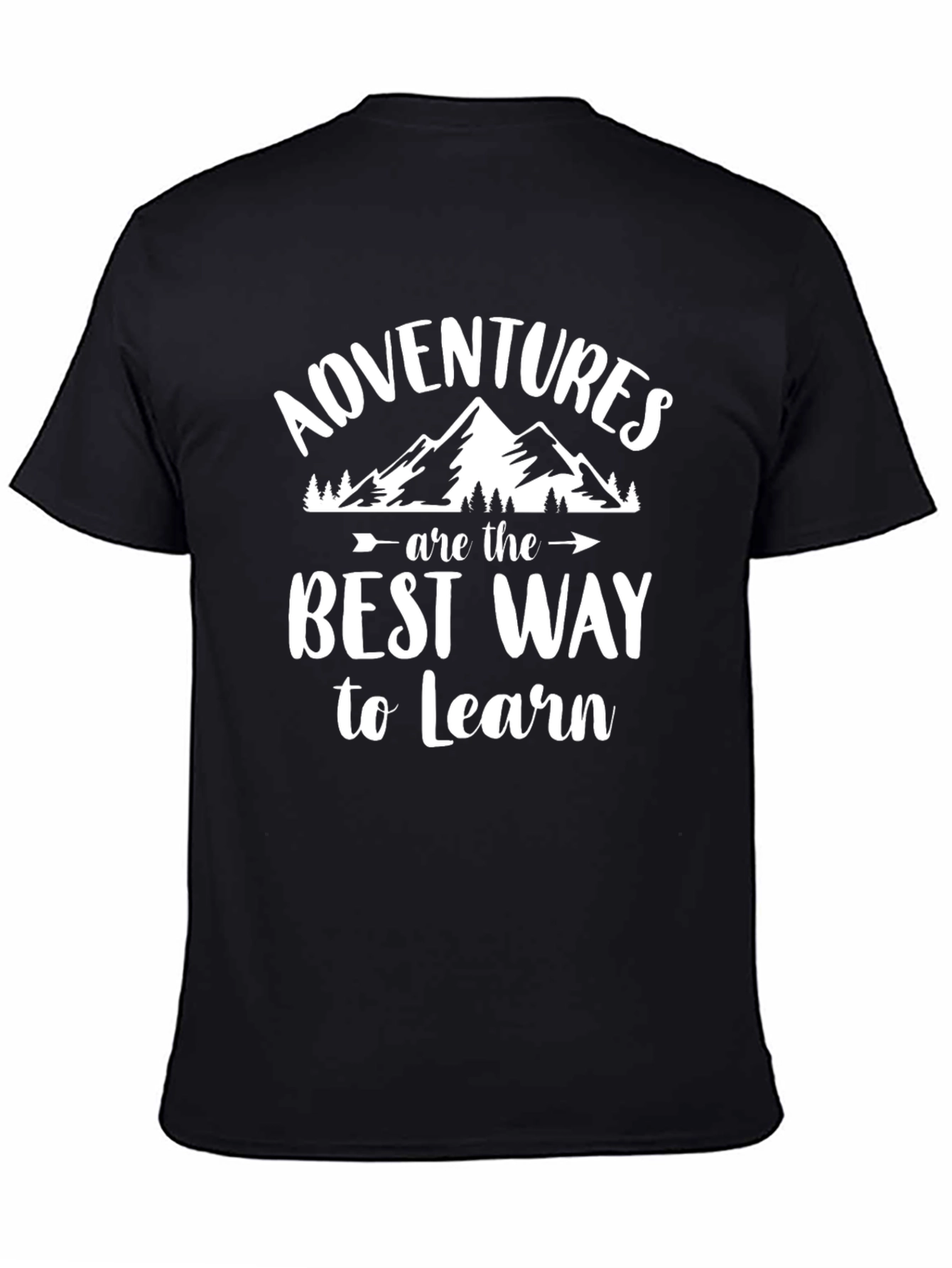 Adventure Awaits Black Graphic T-Shirt