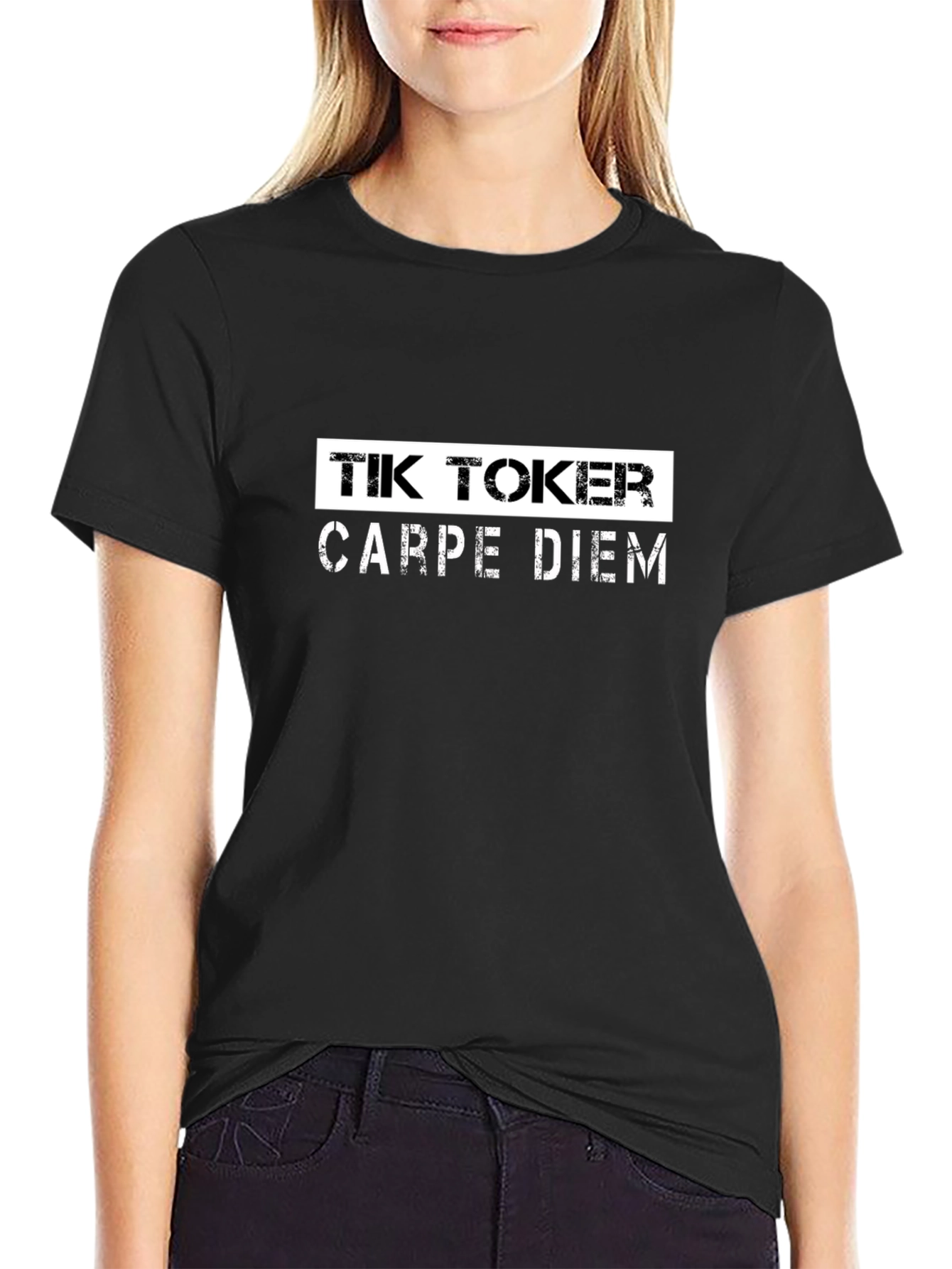 Tik Toker Carpe Diem Black T-Shirt