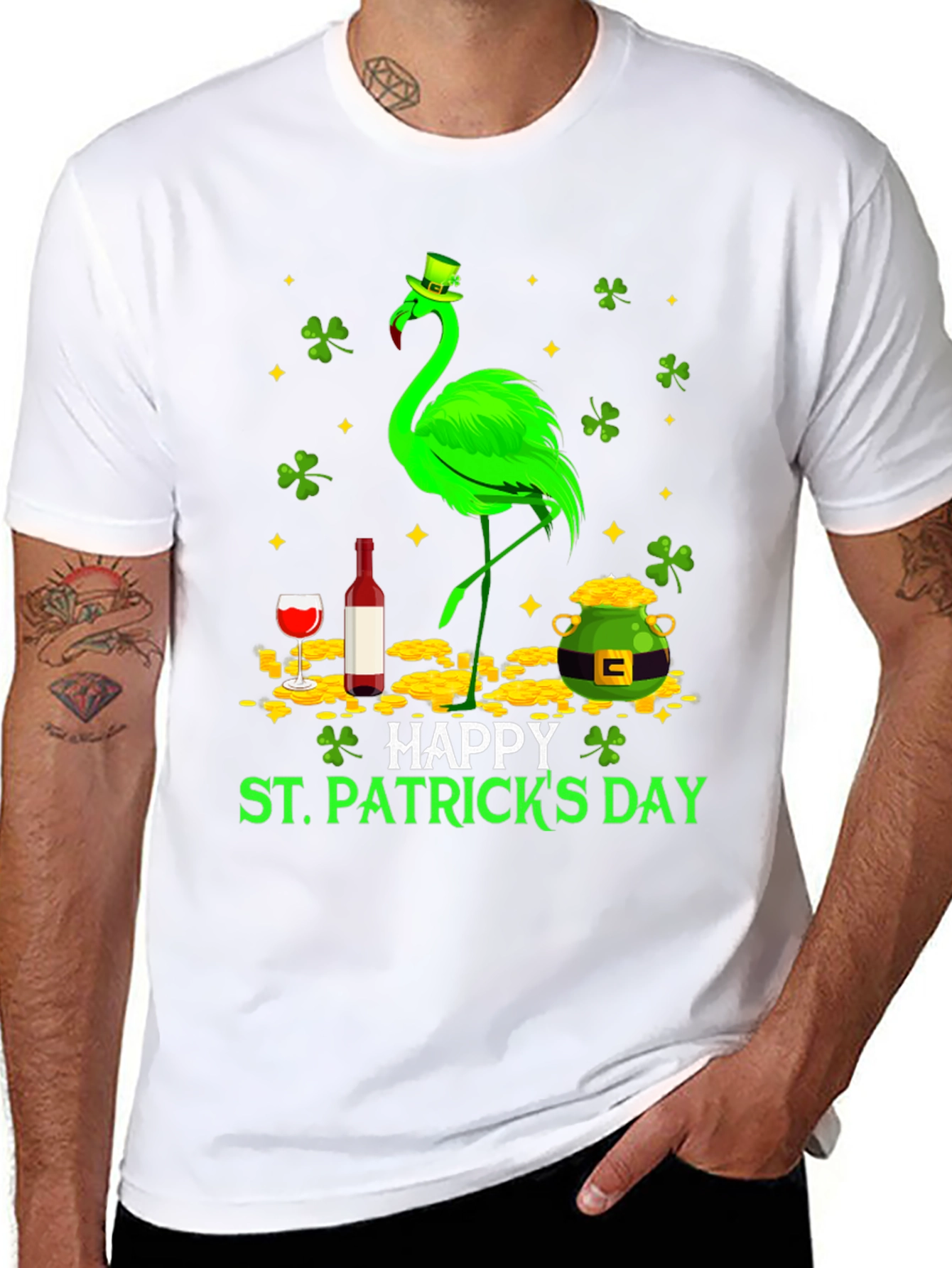 St. Patricks Day Flamingo T-Shirt