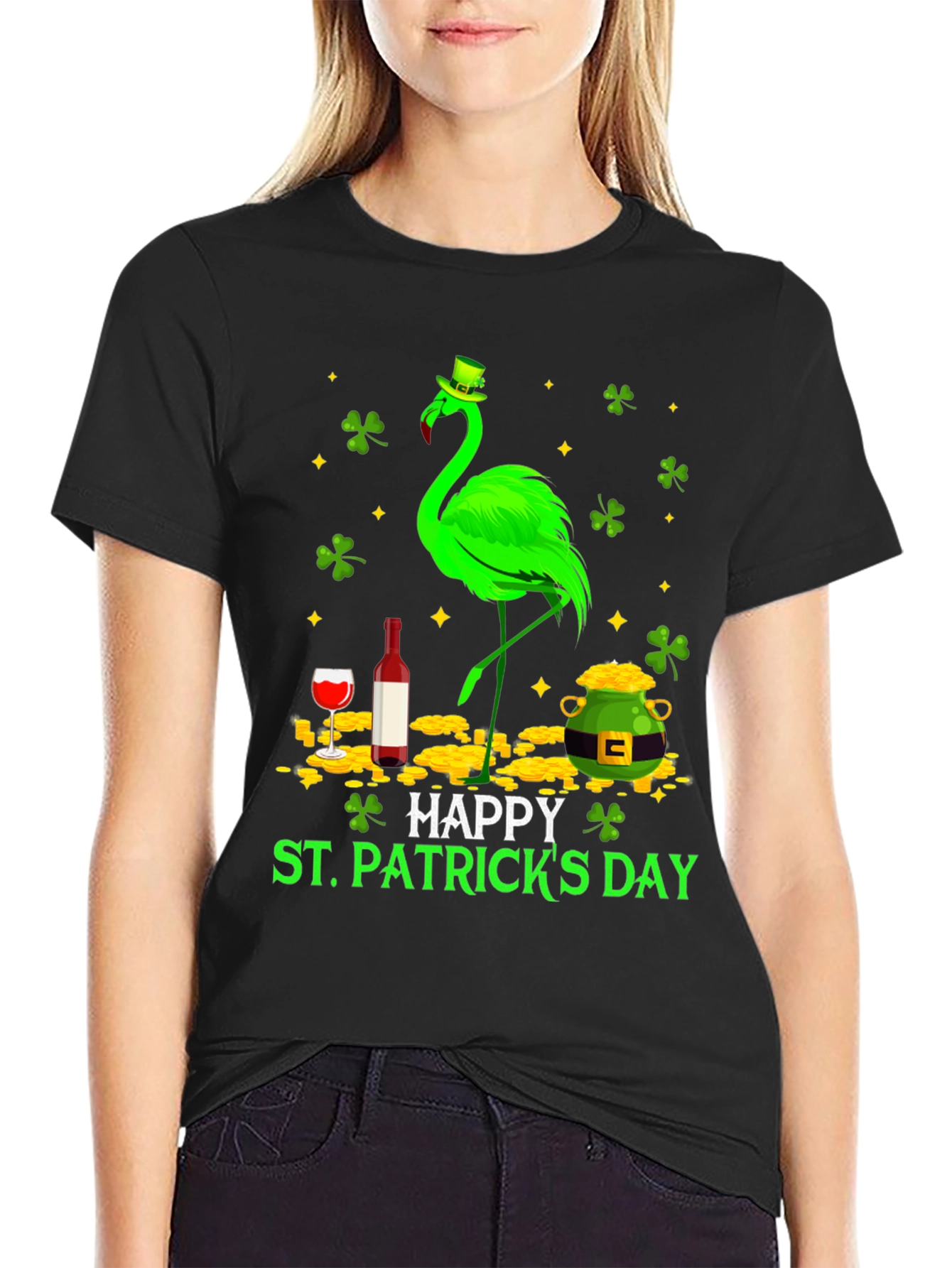 St. Patricks Day Flamingo T-Shirt