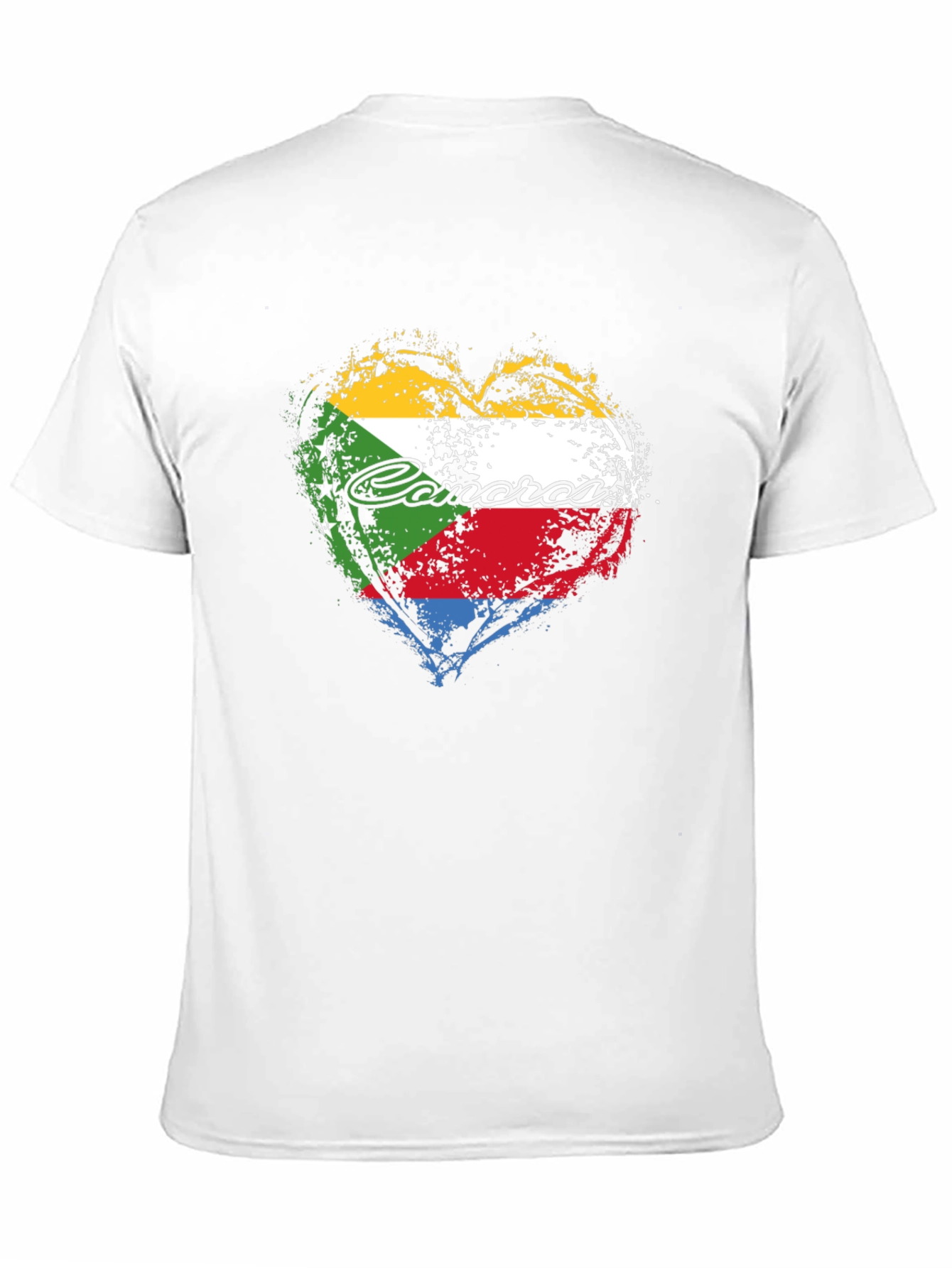 Comoros Flag Heart T-Shirt - Black Graphic Tee