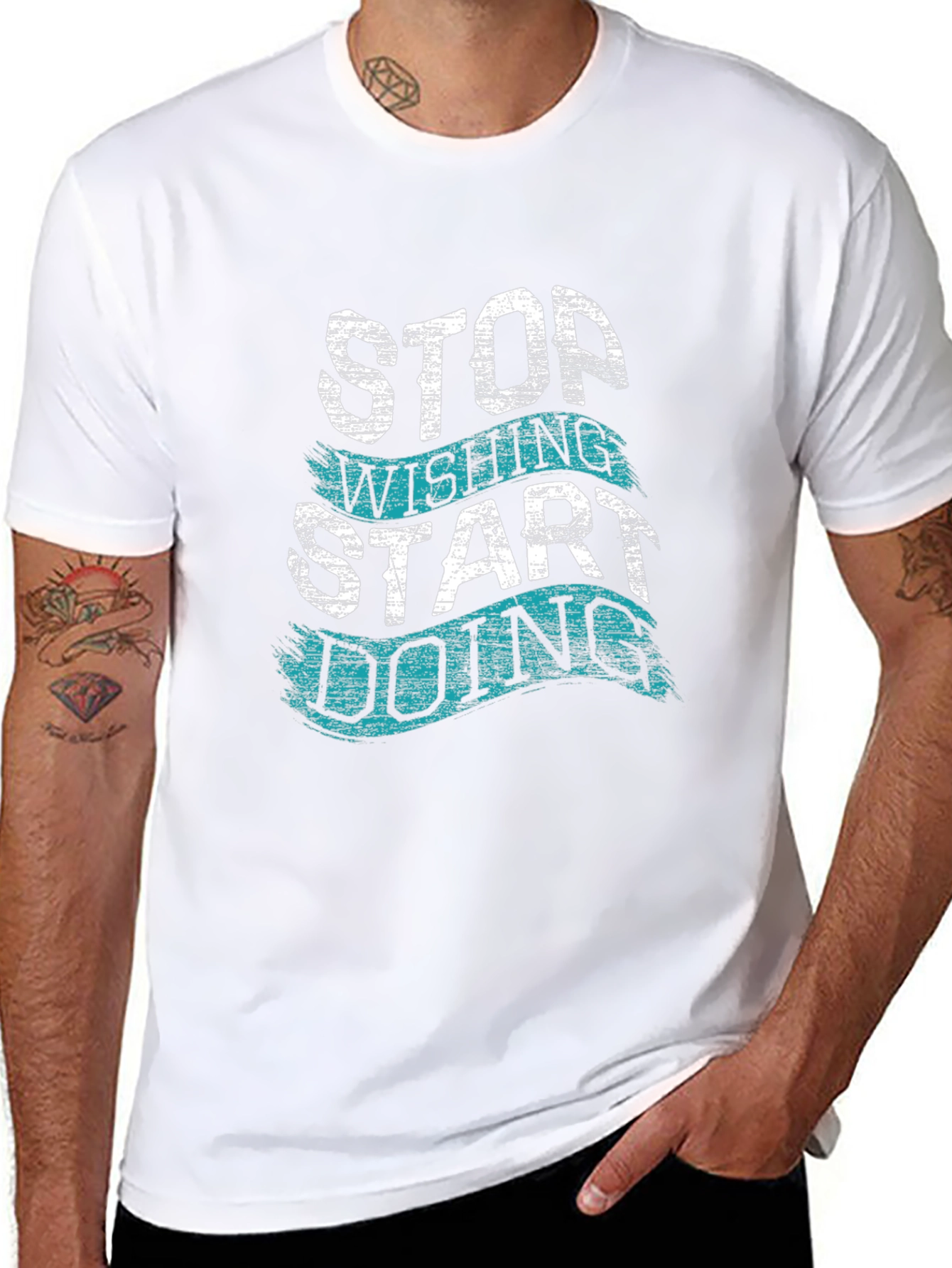 Motivational T-Shirt - Stop Wishing Start Doing