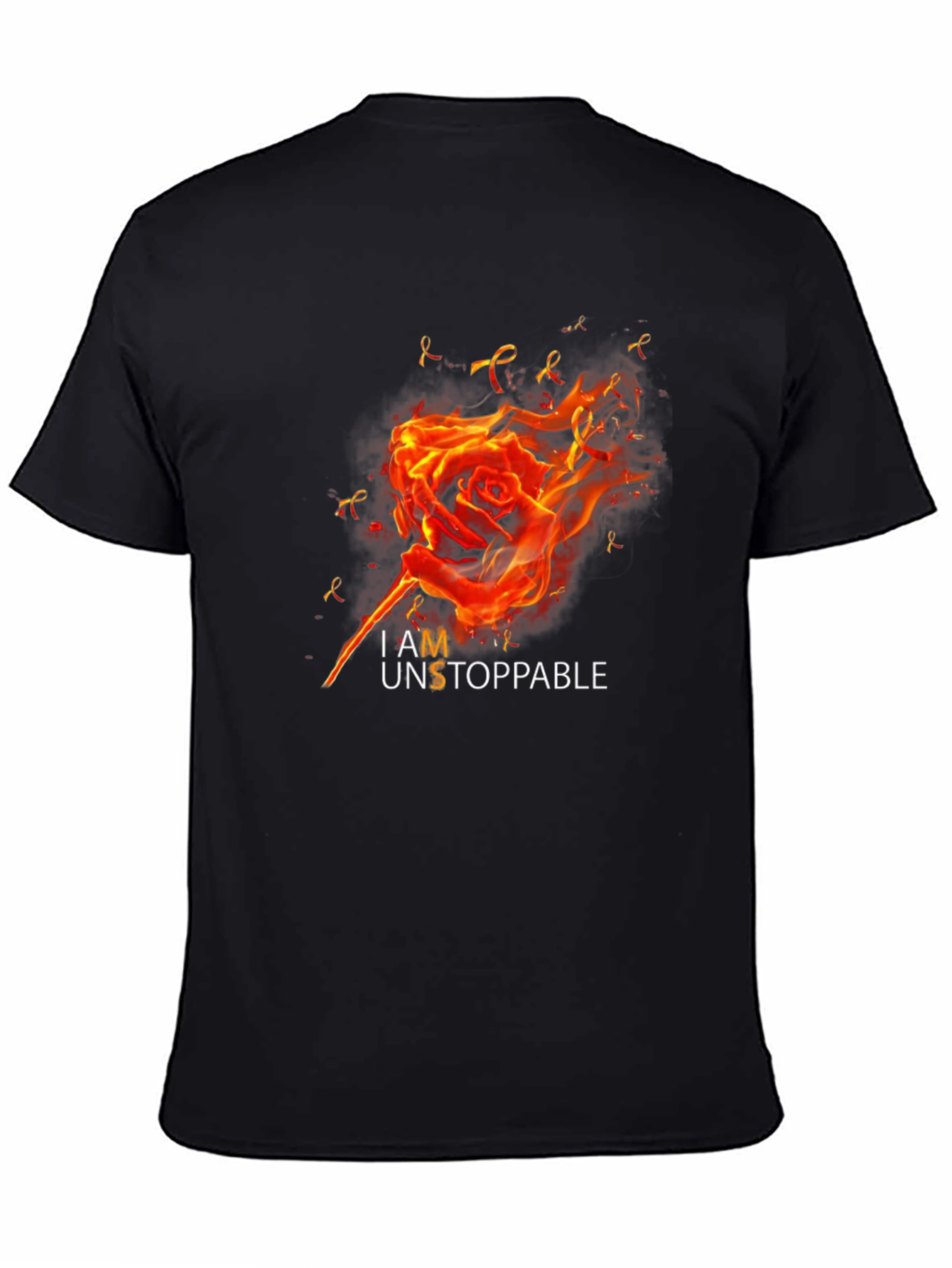 I AM Unstoppable Rose Fire Black Graphic T-Shirt