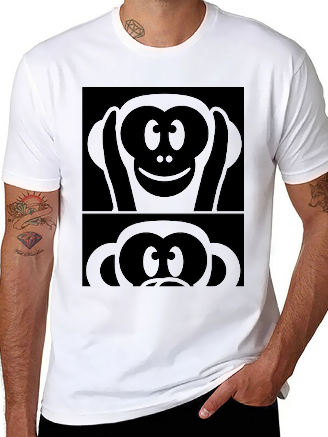 Hear See Speak No Evil Monkey Graphic Tee