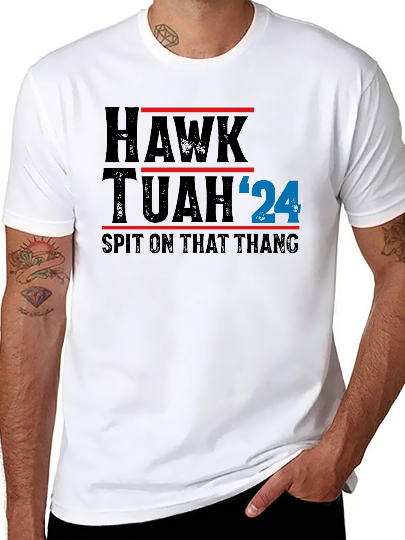 Hawk Tuah 24 Black Graphic T-Shirt