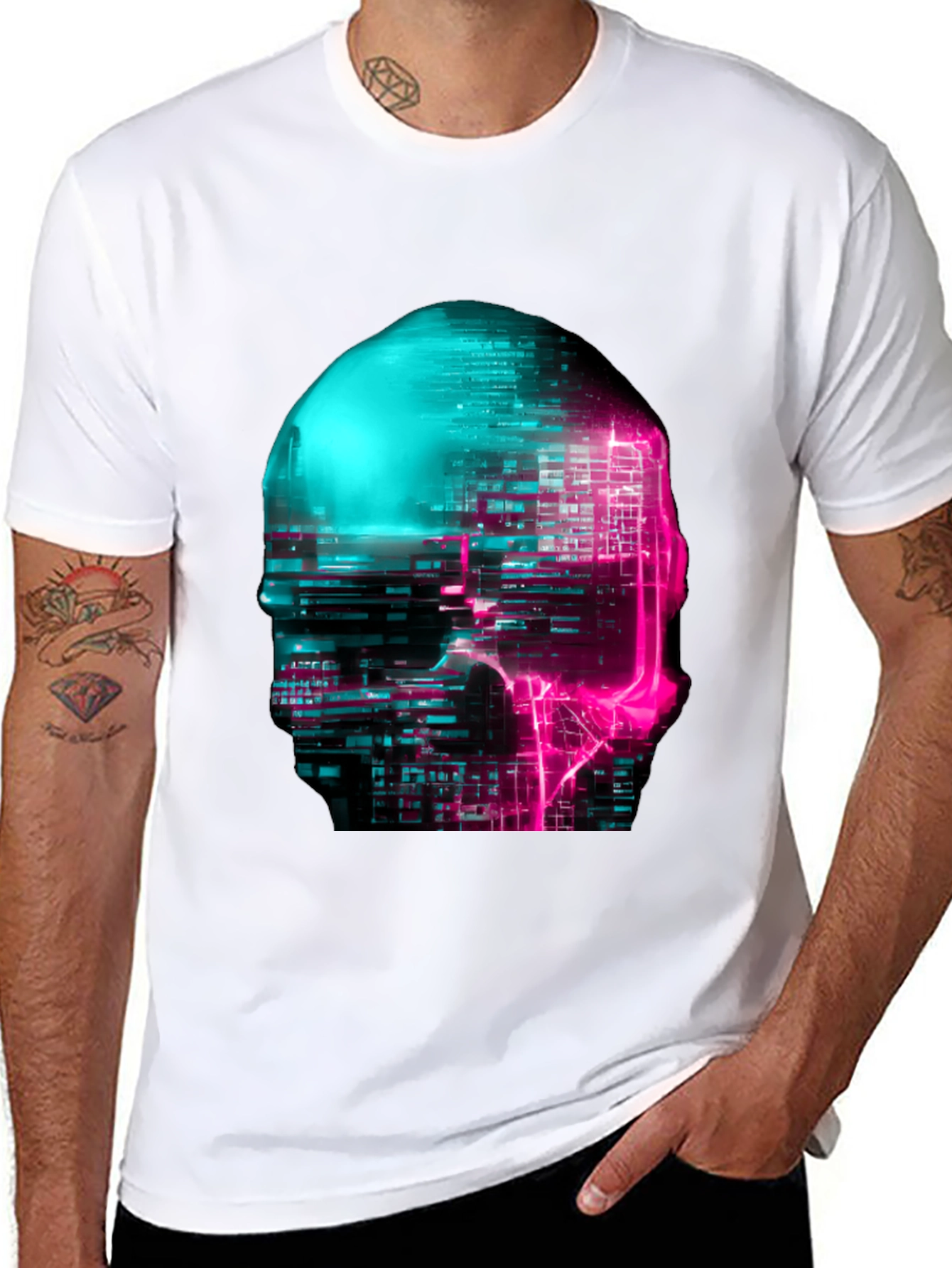 Cyberpunk Skull Graphic Tee