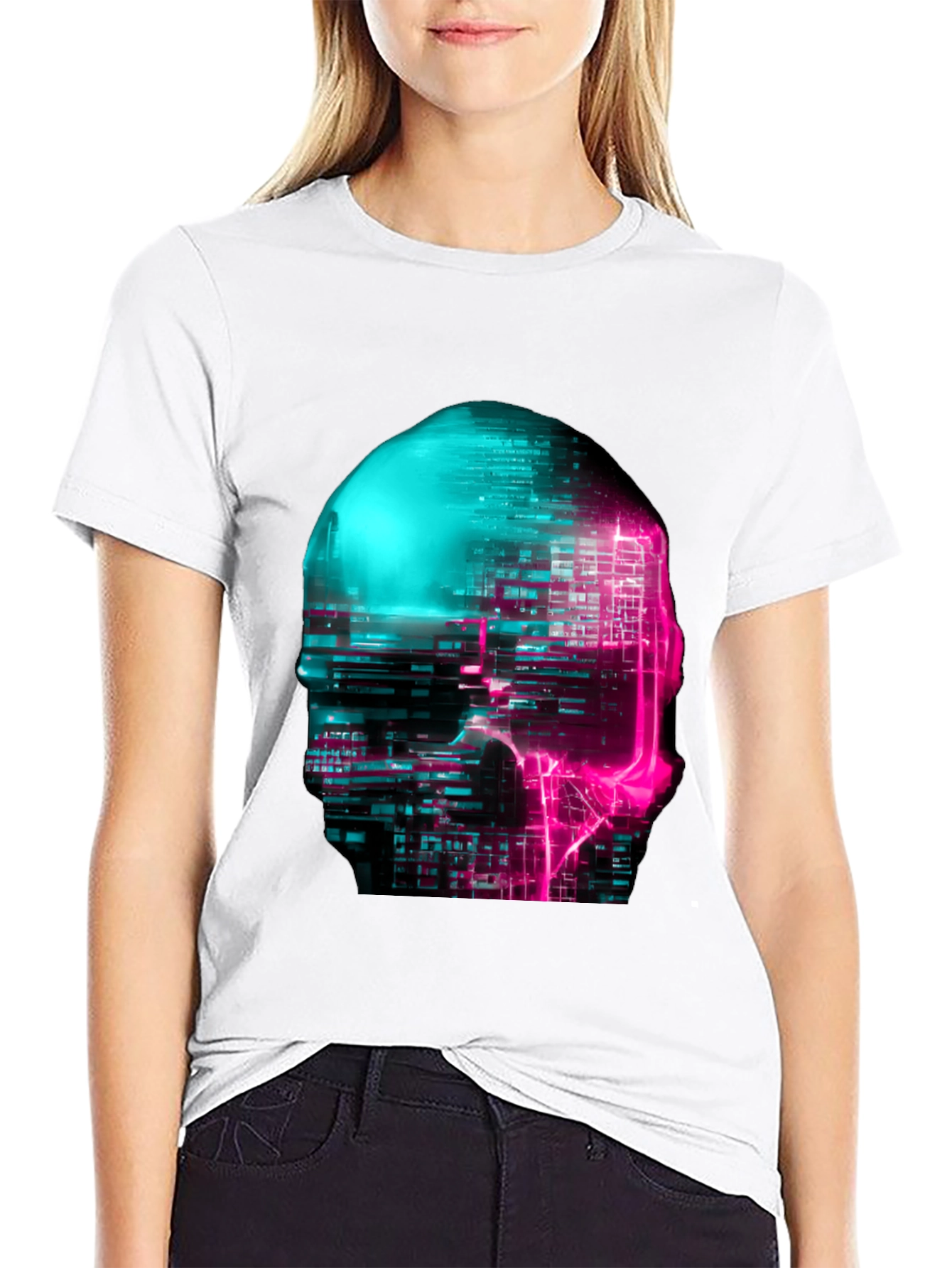 Cyberpunk Skull Graphic Tee