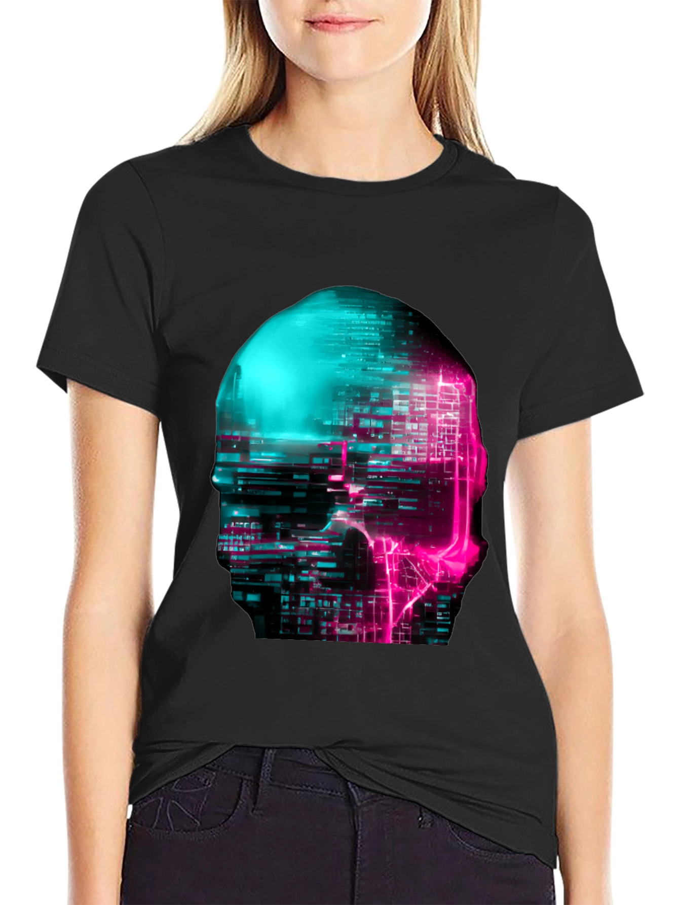 Cyberpunk Skull Graphic Tee