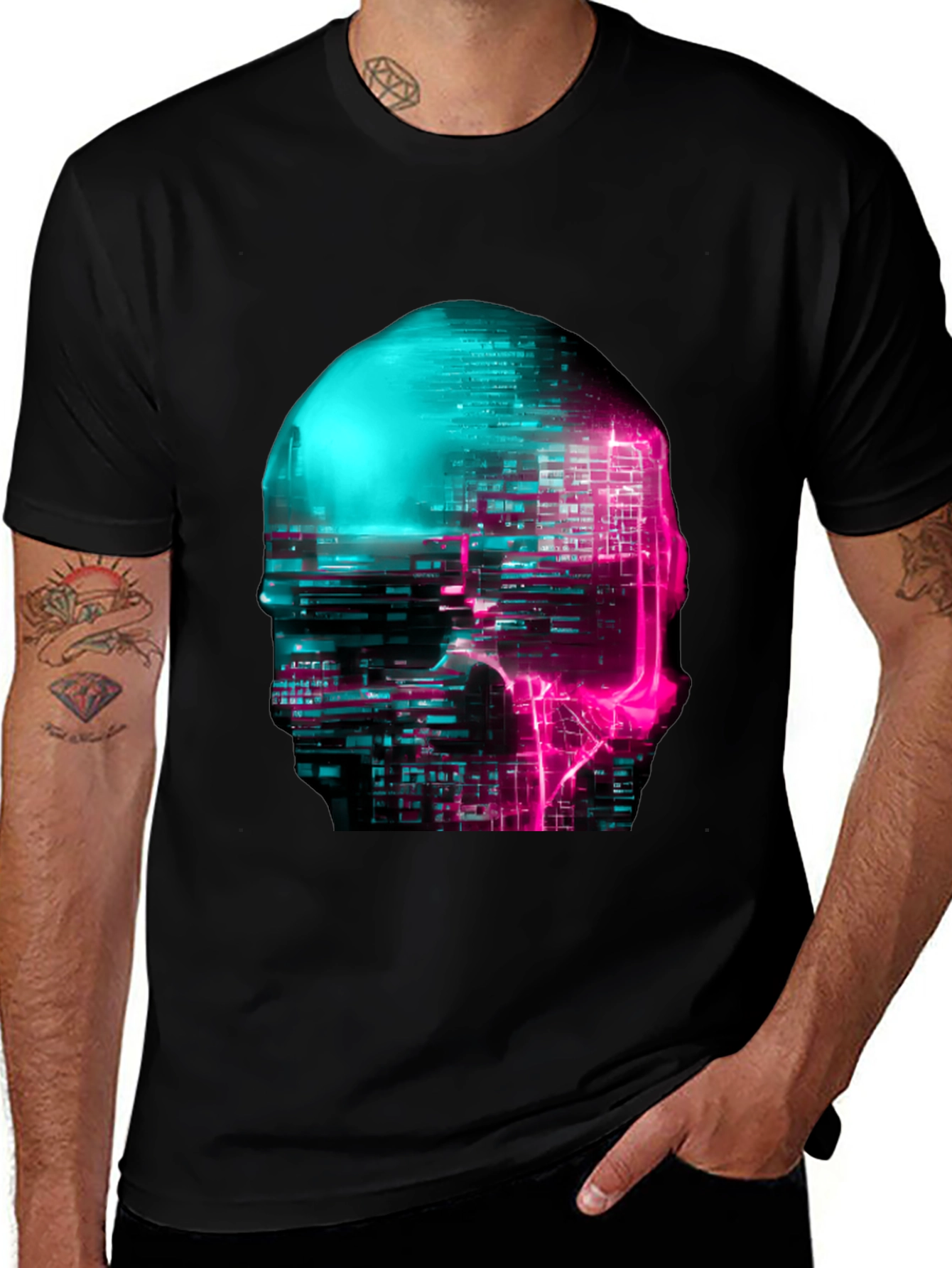 Cyberpunk Skull Graphic Tee