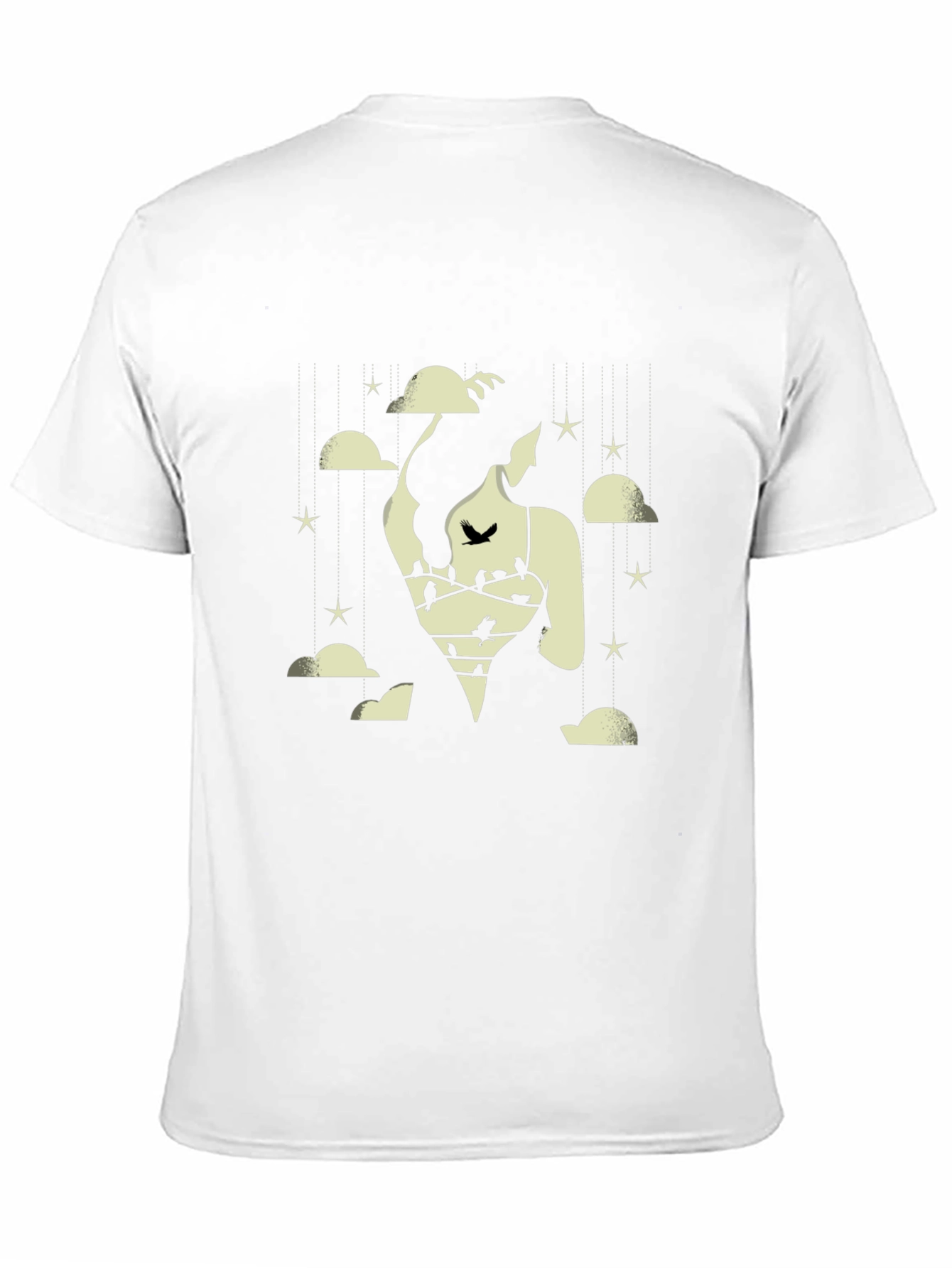 Dreamscape Graphic Tee - Cloud & Bird Design