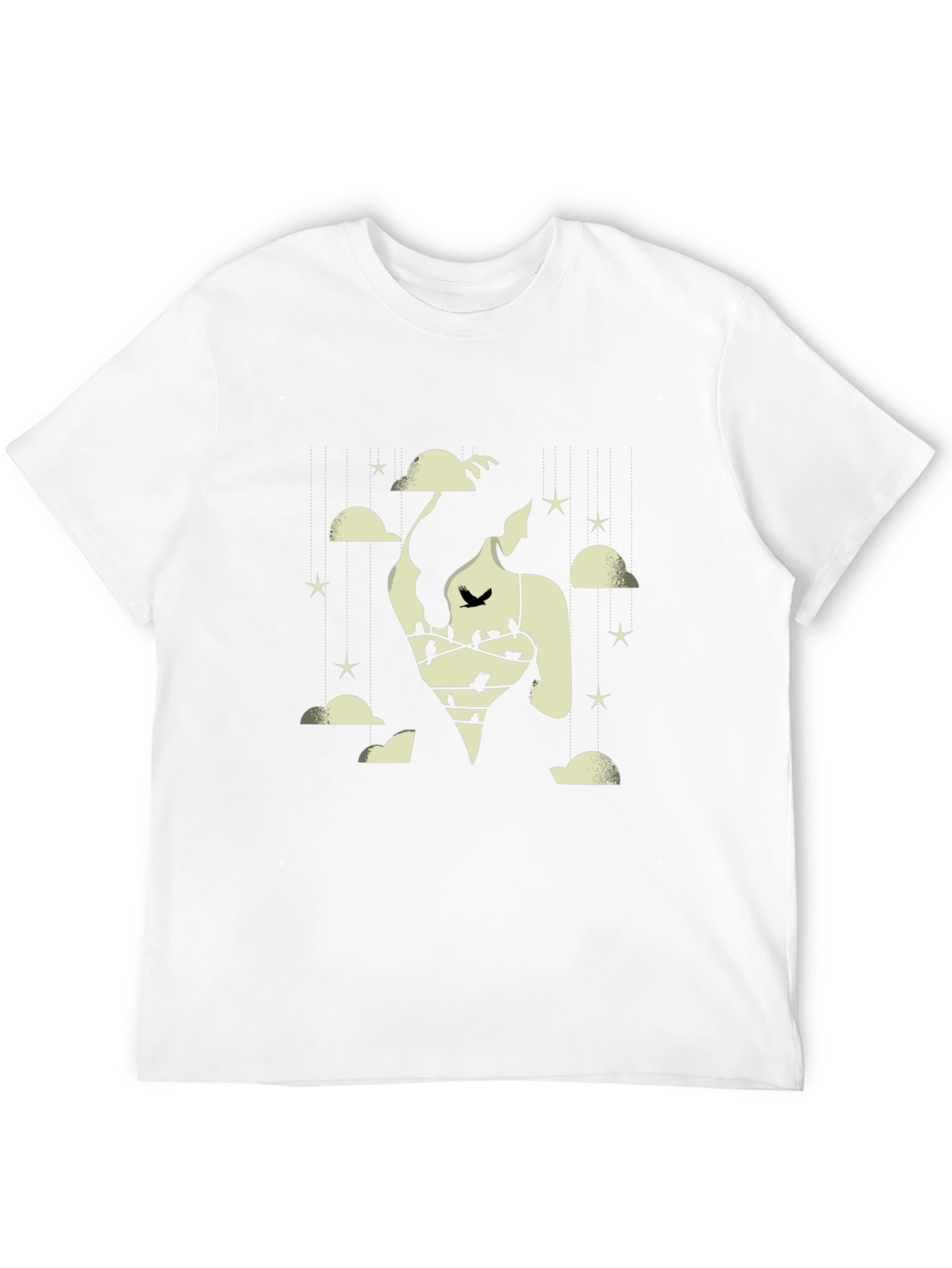 Dreamscape Graphic Tee - Cloud & Bird Design