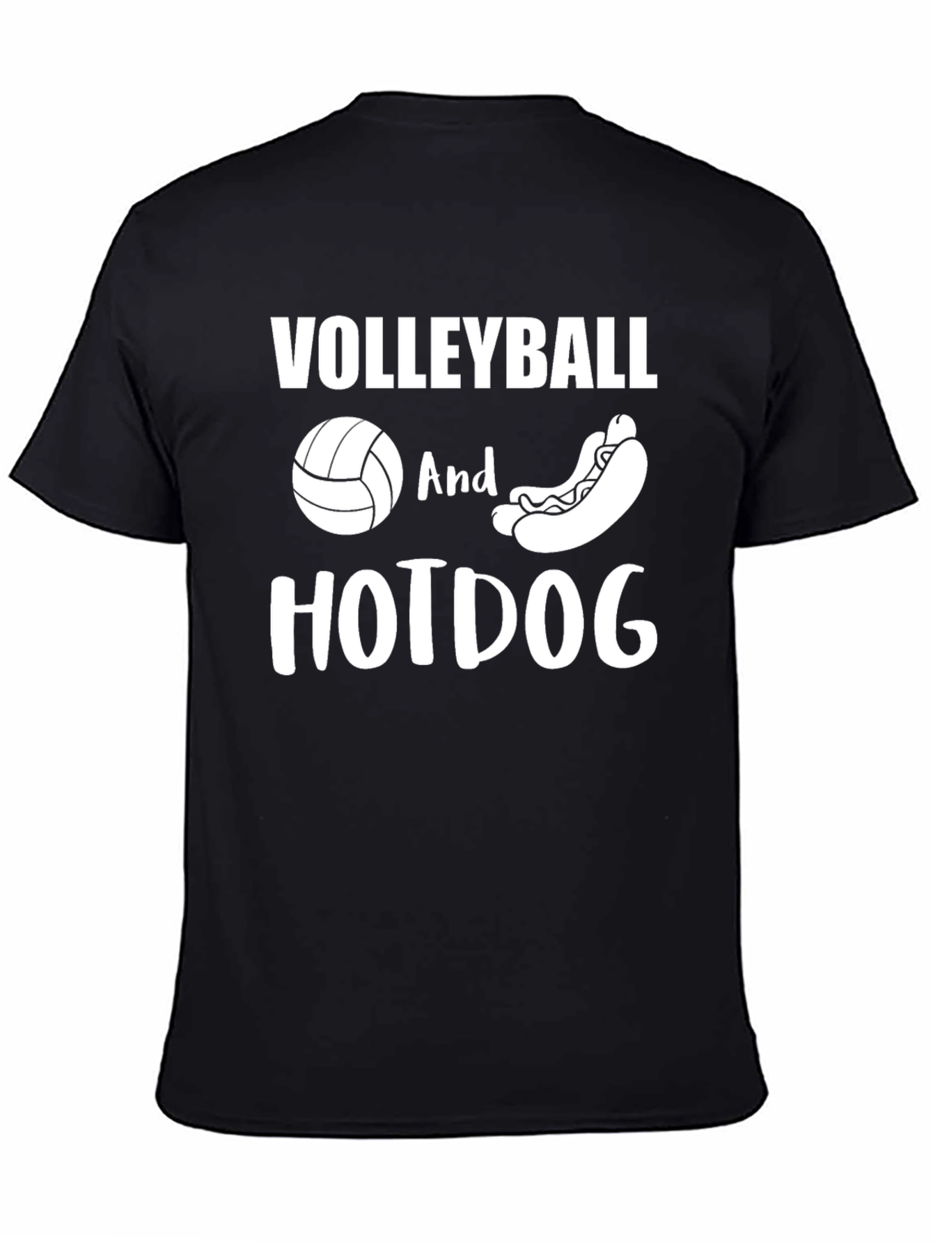 Volleyball and Hotdog Graphic T-Shirt