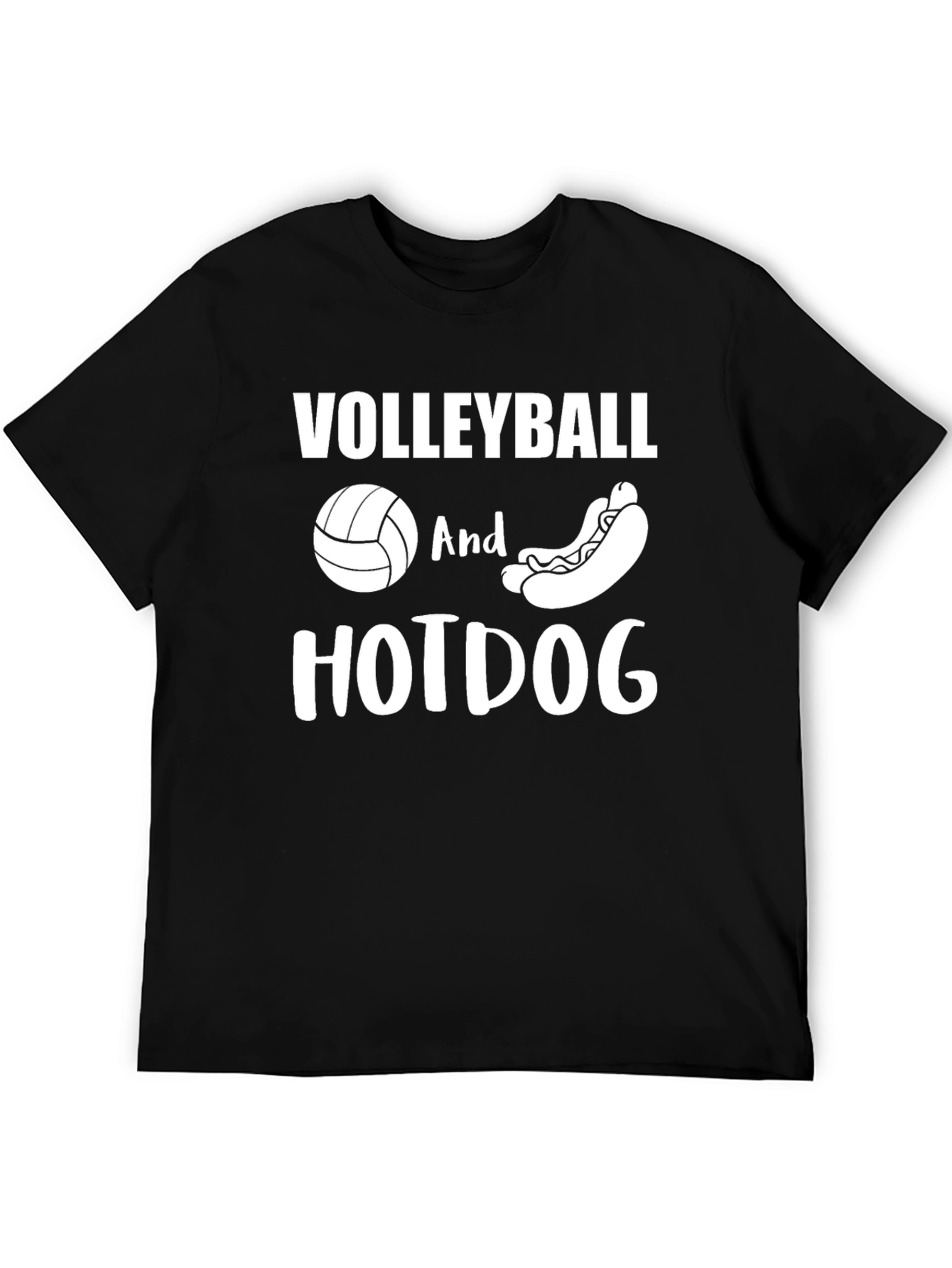 Volleyball and Hotdog Graphic T-Shirt