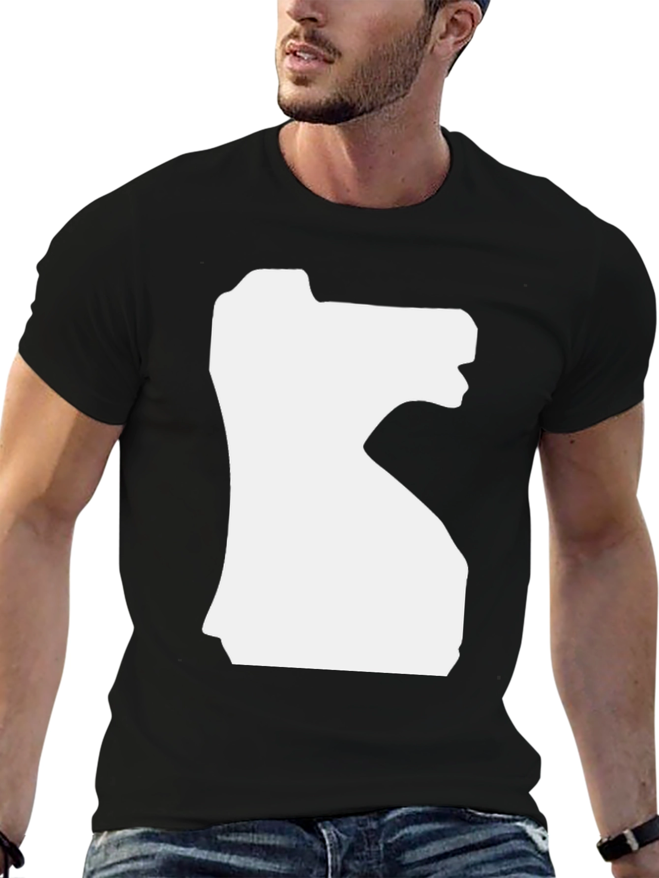 Abstract Silhouette Graphic Tee - Black