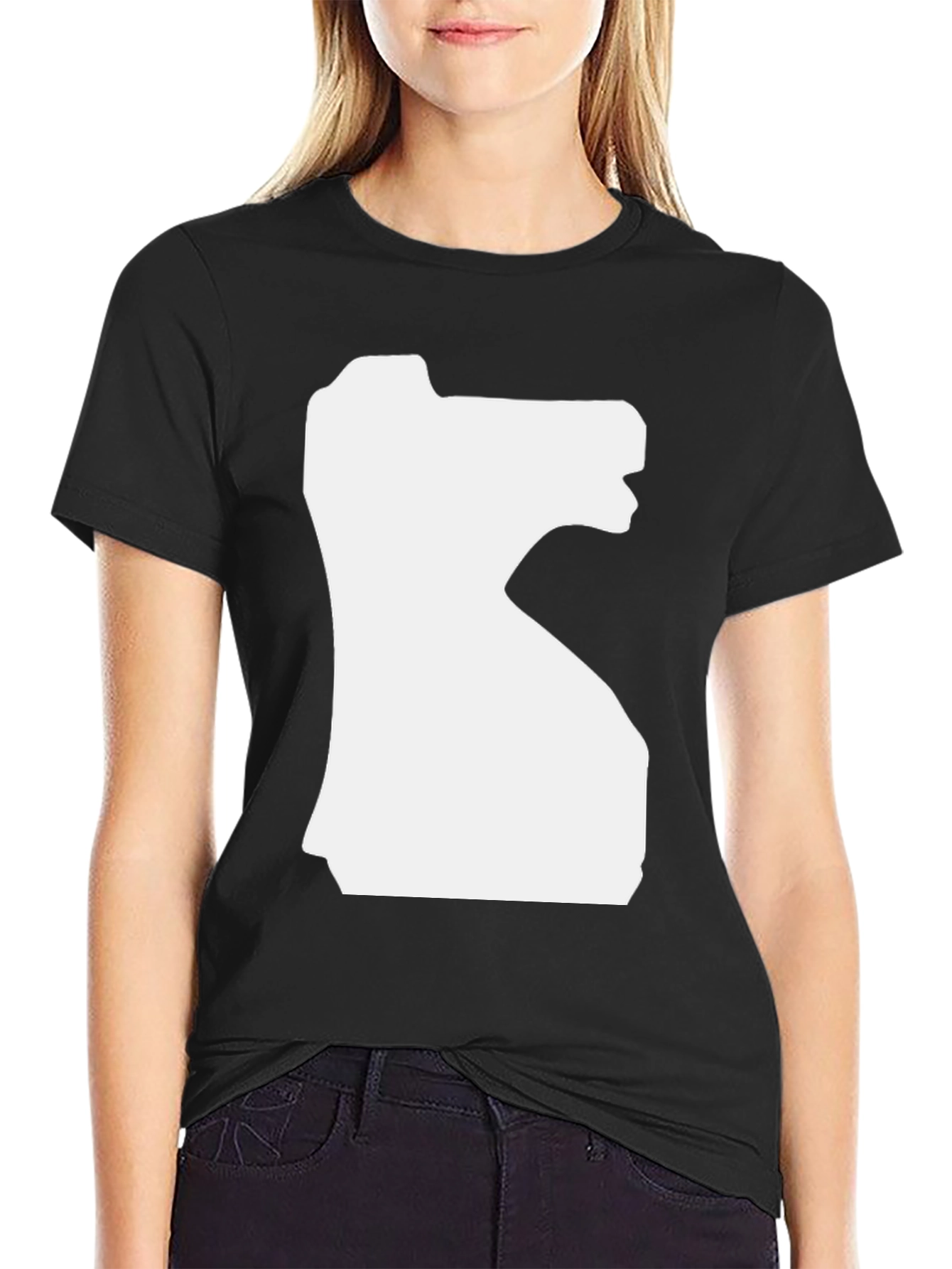 Abstract Silhouette Graphic Tee - Black