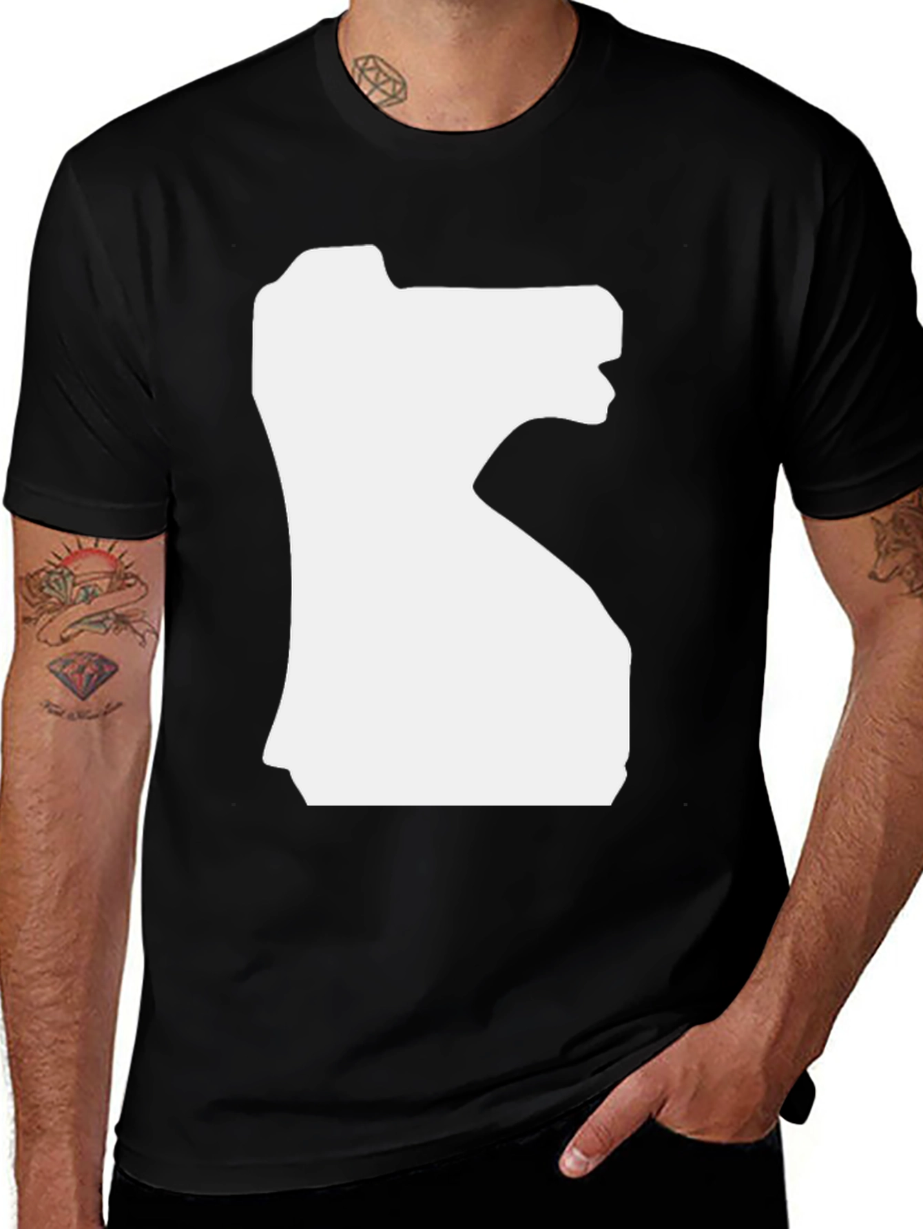 Abstract Silhouette Graphic Tee - Black