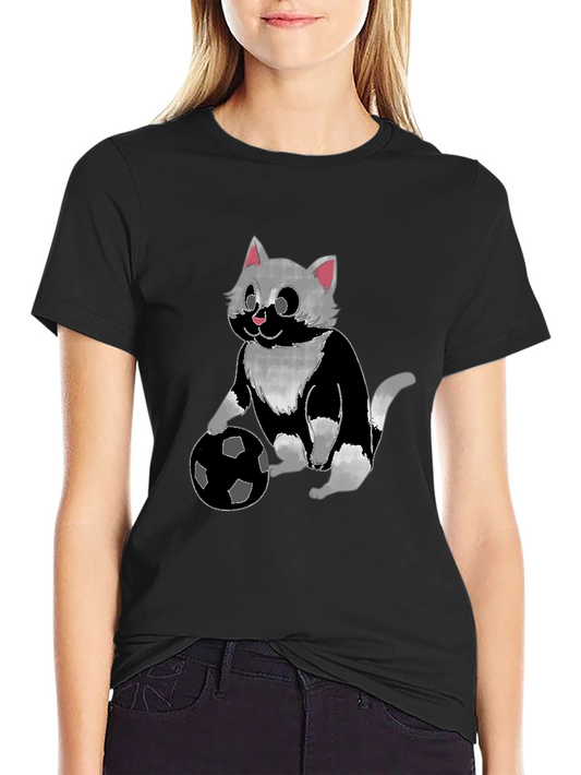 Cat Playing Soccer T-Shirt - Unisex