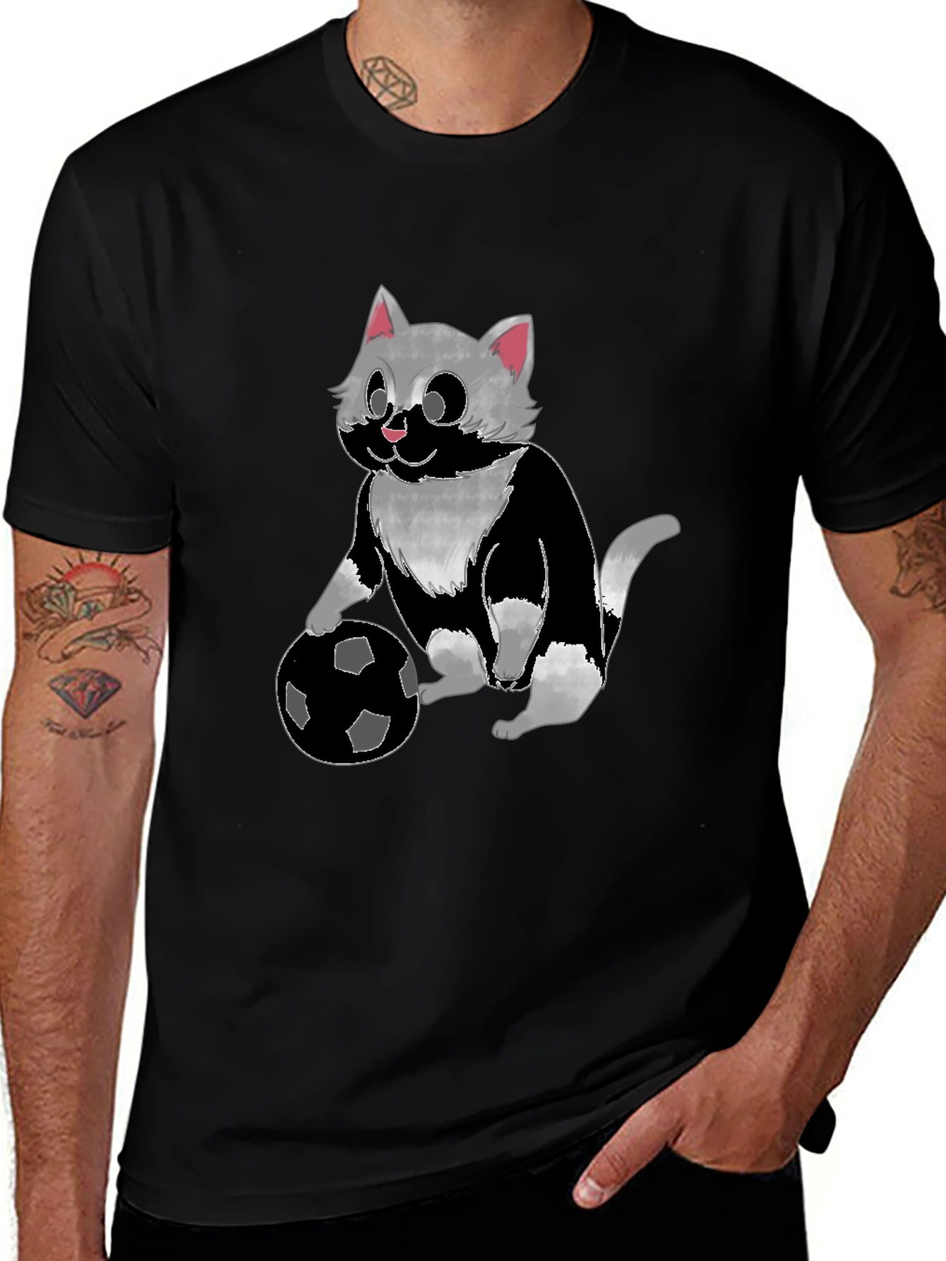 Cat Playing Soccer T-Shirt - Unisex