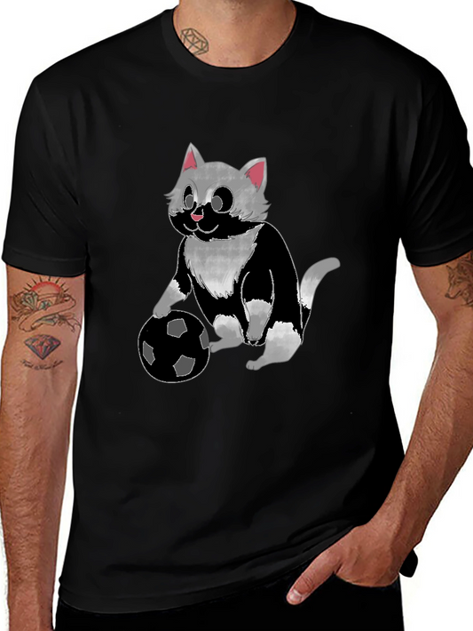 Cat Playing Soccer T-Shirt - Unisex