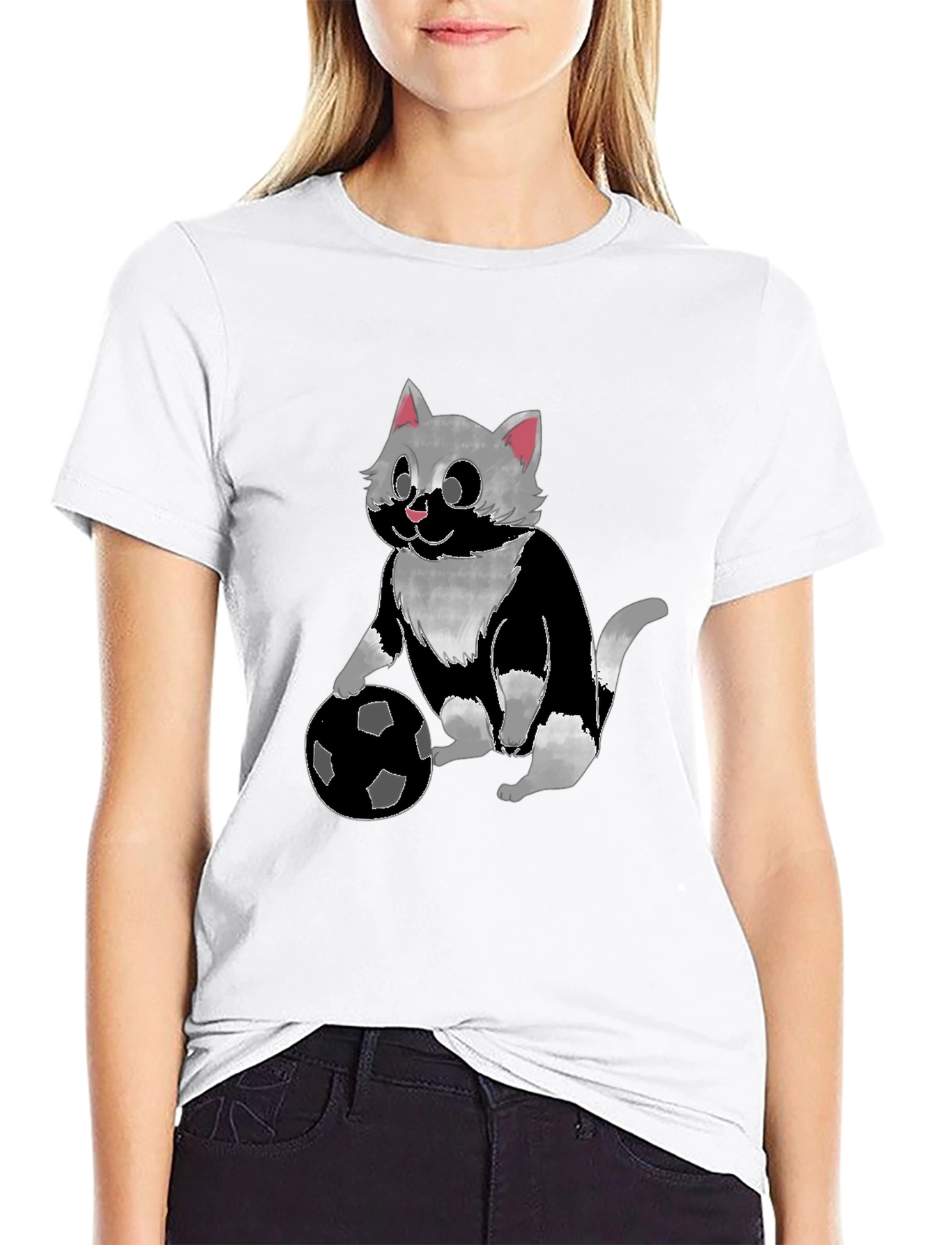 Cat Playing Soccer T-Shirt - Unisex