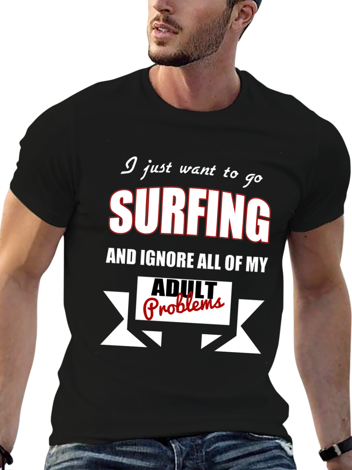 Surfing Adult Problems Funny T-Shirt