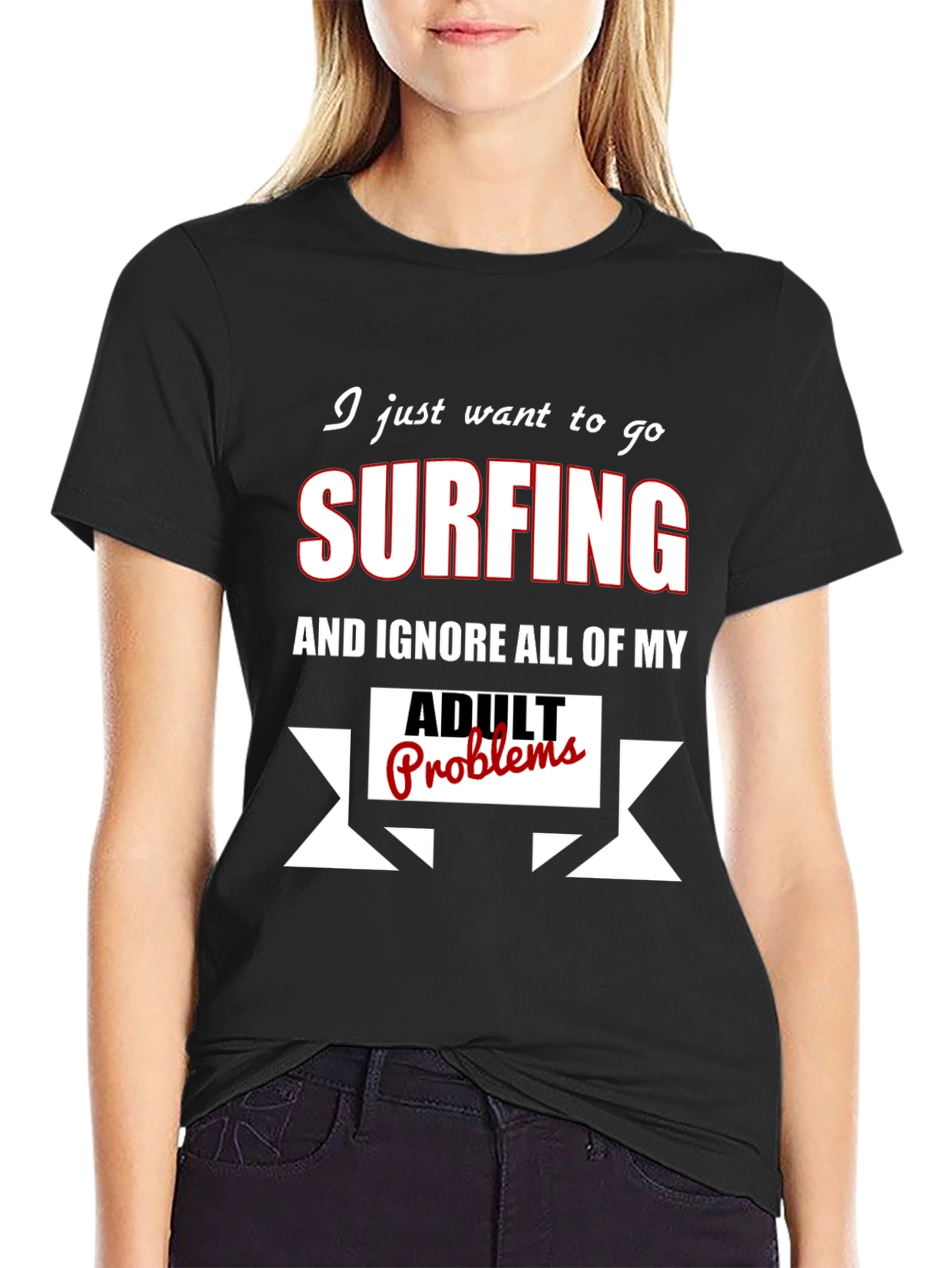 Surfing Adult Problems Funny T-Shirt