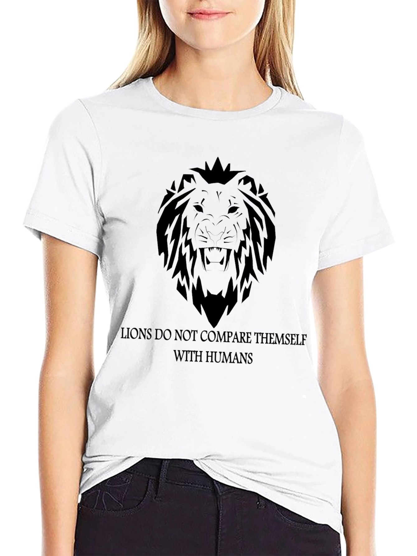Lion Graphic Tee - Motivational Mens T-Shirt