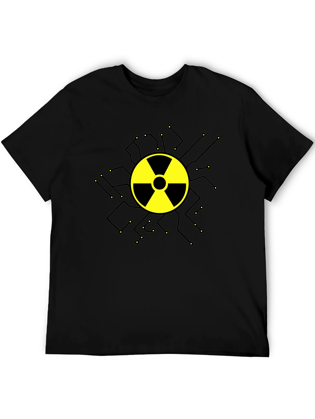 Radioactive Symbol Graphic T-Shirt - Black Cotton