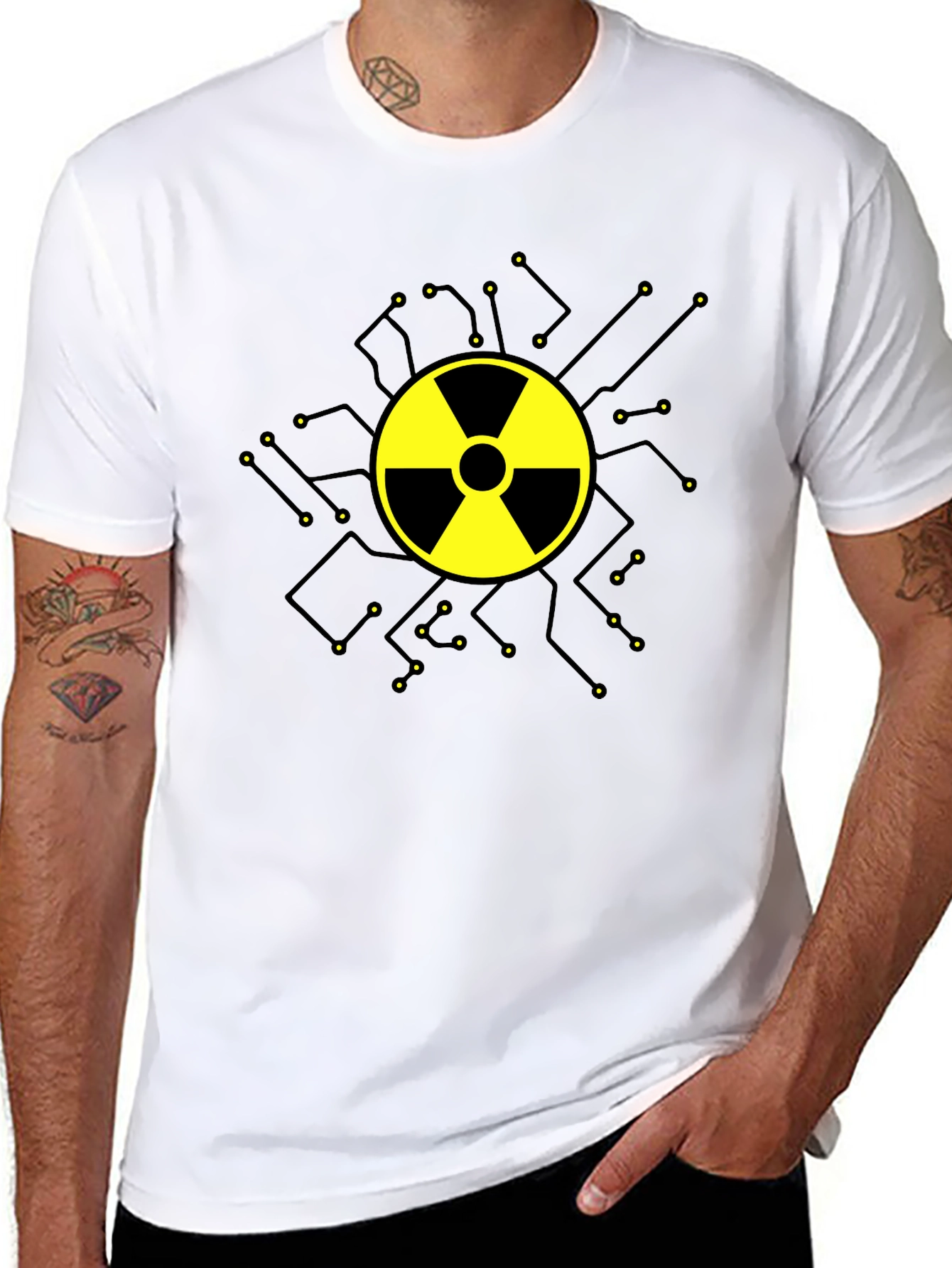 Radioactive Symbol Graphic T-Shirt - Black Cotton