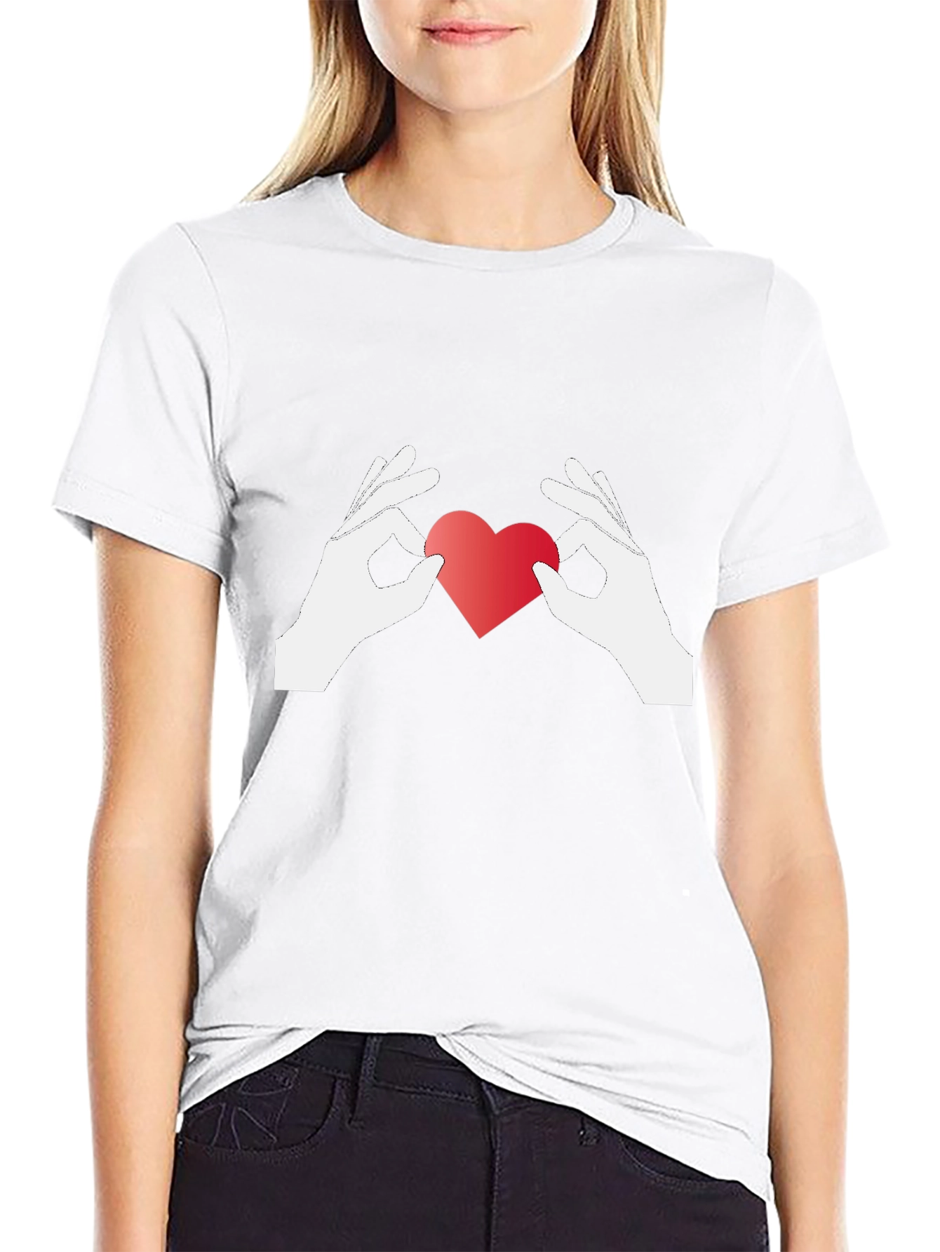 Heart Hands Graphic Tee - Show Your Love!