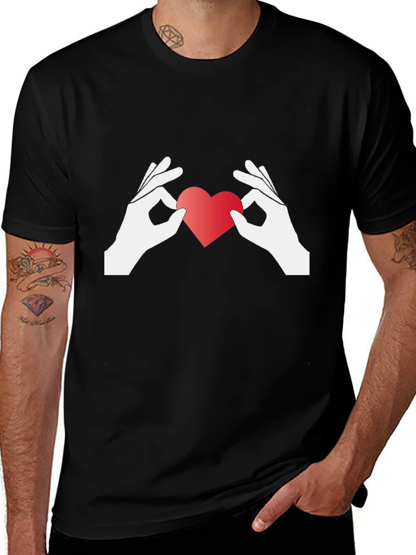Heart Hands Graphic Tee - Show Your Love!