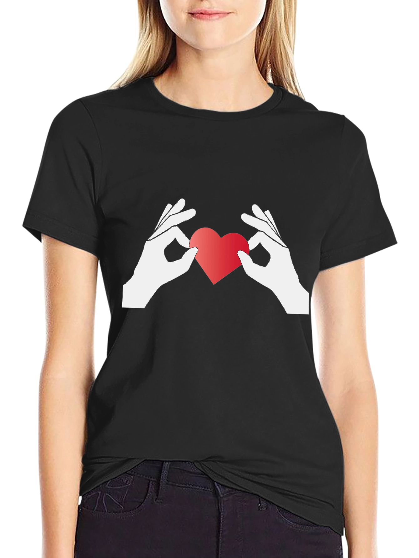 Heart Hands Graphic Tee - Show Your Love!