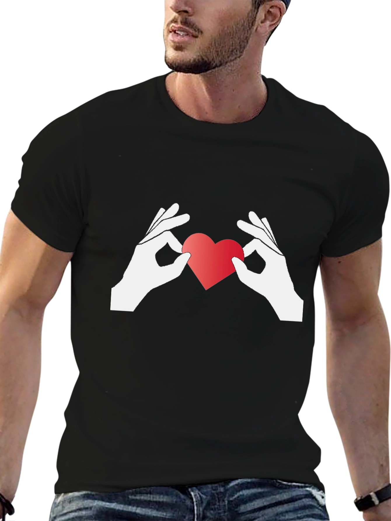 Heart Hands Graphic Tee - Show Your Love!