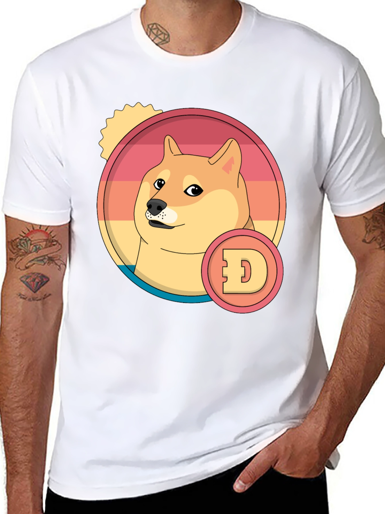 Doge Meme Retro T-Shirt - Casual Crypto Style